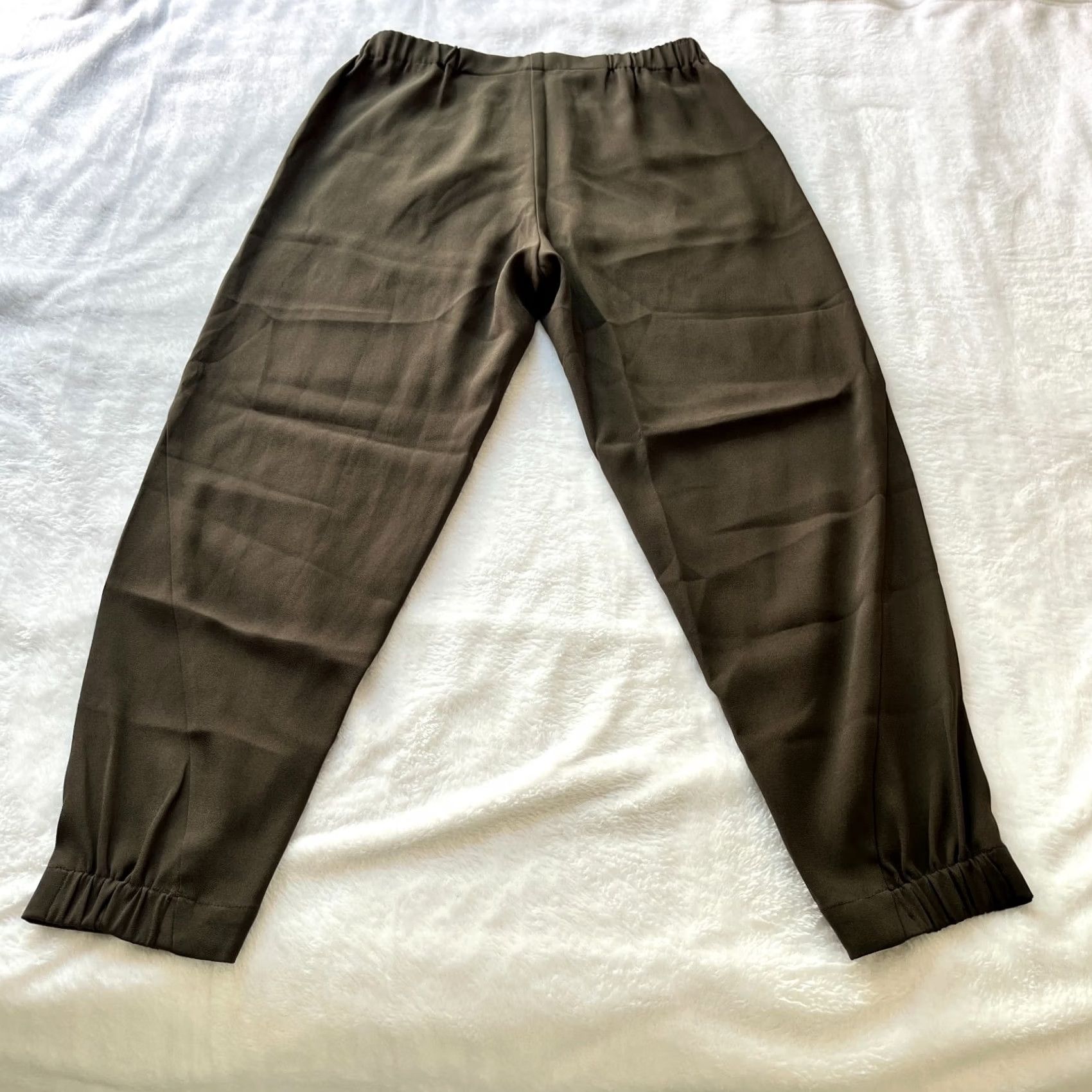 Vintage Babaton Womens Small Green Elastic Waist Pull-On Cropped Jogger Pants Pockets Size 28" / US 6 / IT 42 - 2 Thumbnail
