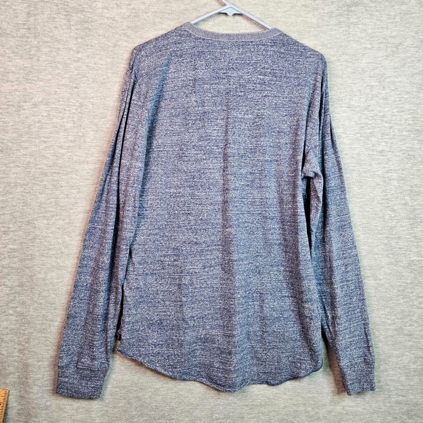 Grayers Grayers Men's Pullover Henley Button Up Long Sleeve Blue Cotton Shirt L Regular Gray Size US L / EU 52-54 / 3 - 2 Thumbnail