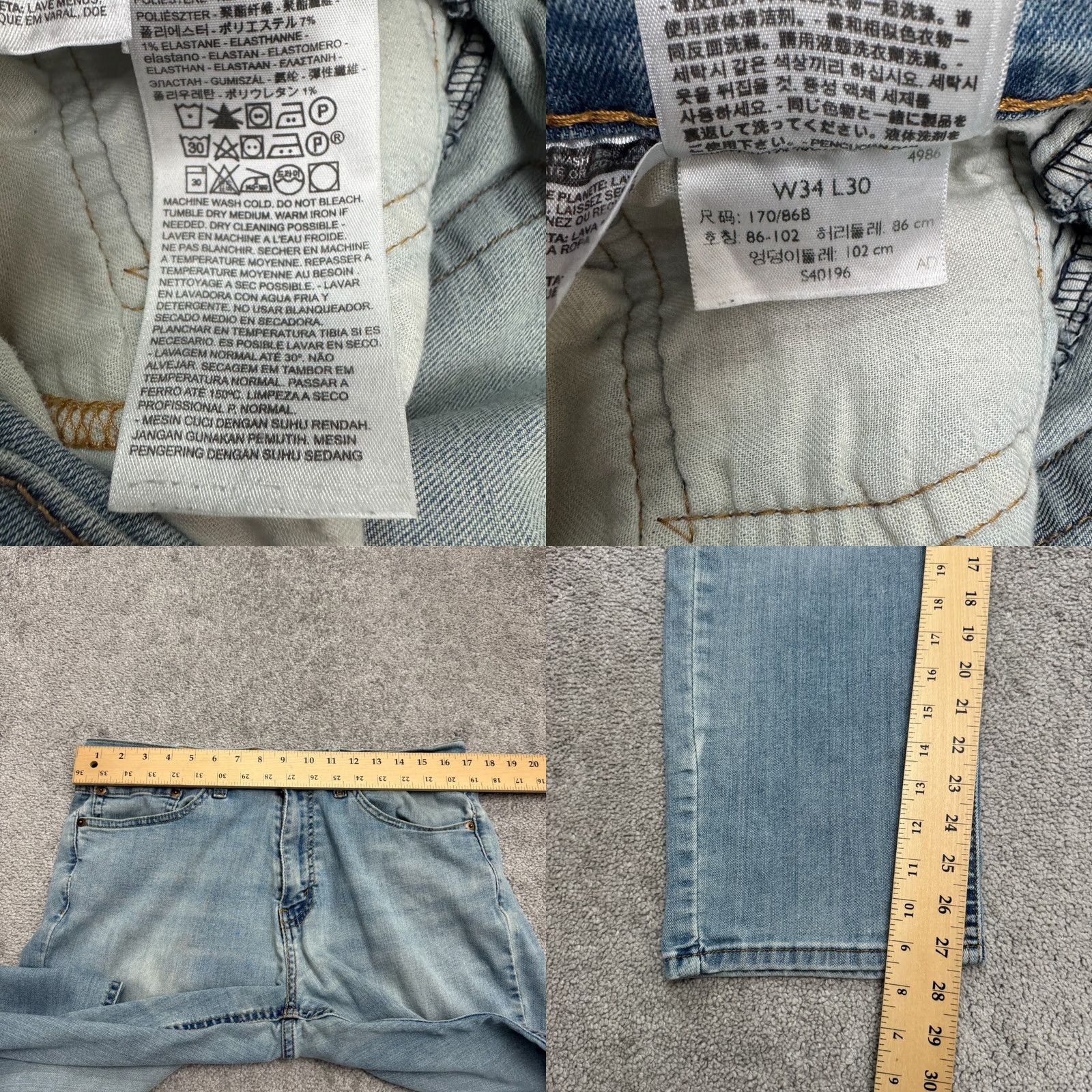 Levi's Levi's 541 Athletic Fit Straight Denim Jeans Mens 34x30 Blue Light Wash Casual Shirt Pants? Size US 30 / EU 46 - 9 Thumbnail