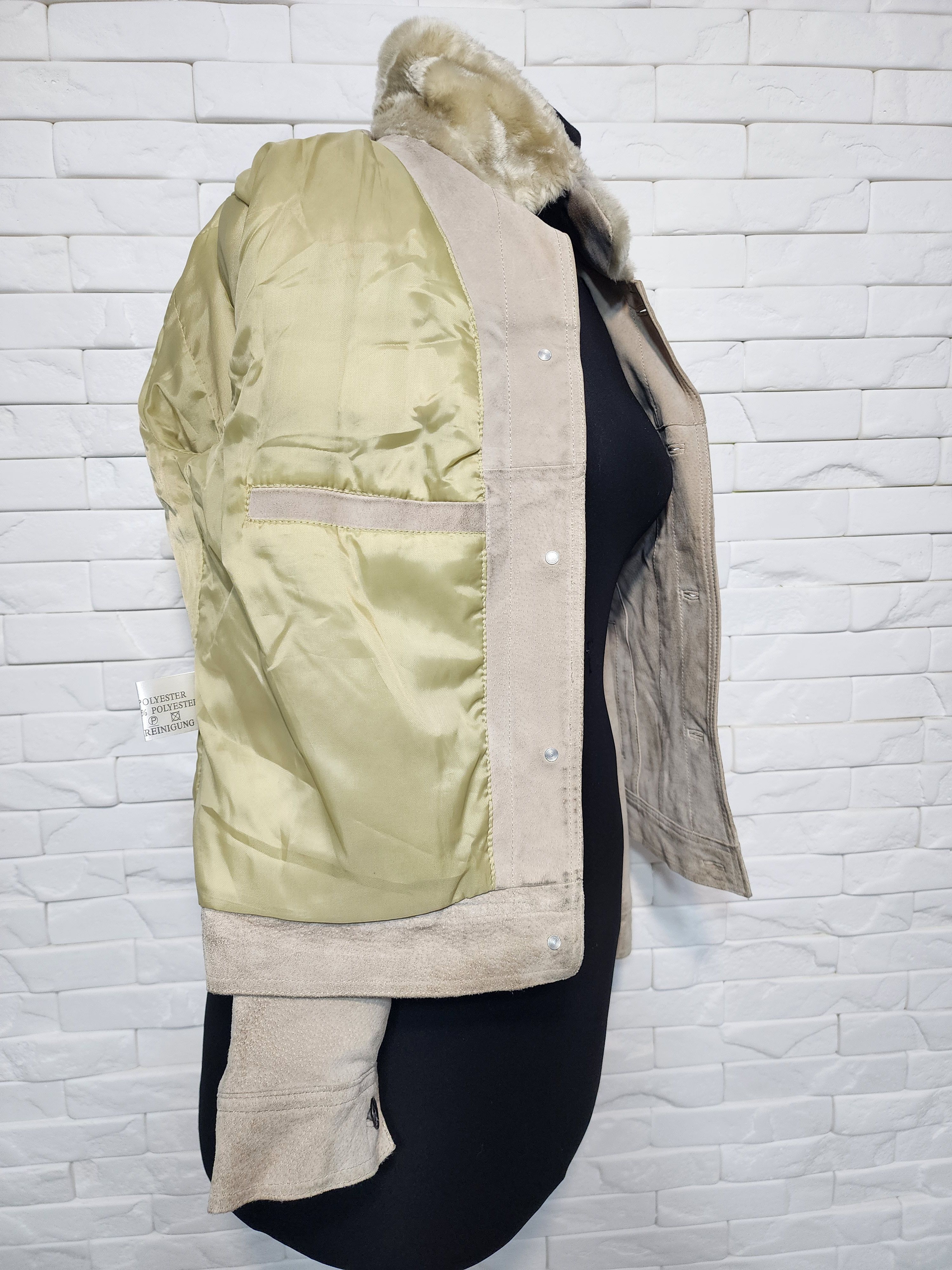 Genuine Leather Beige Suede Denim Style Jacket: Women's Leather Jacket Size M / US 6-8 / IT 42-44 - 10 Thumbnail
