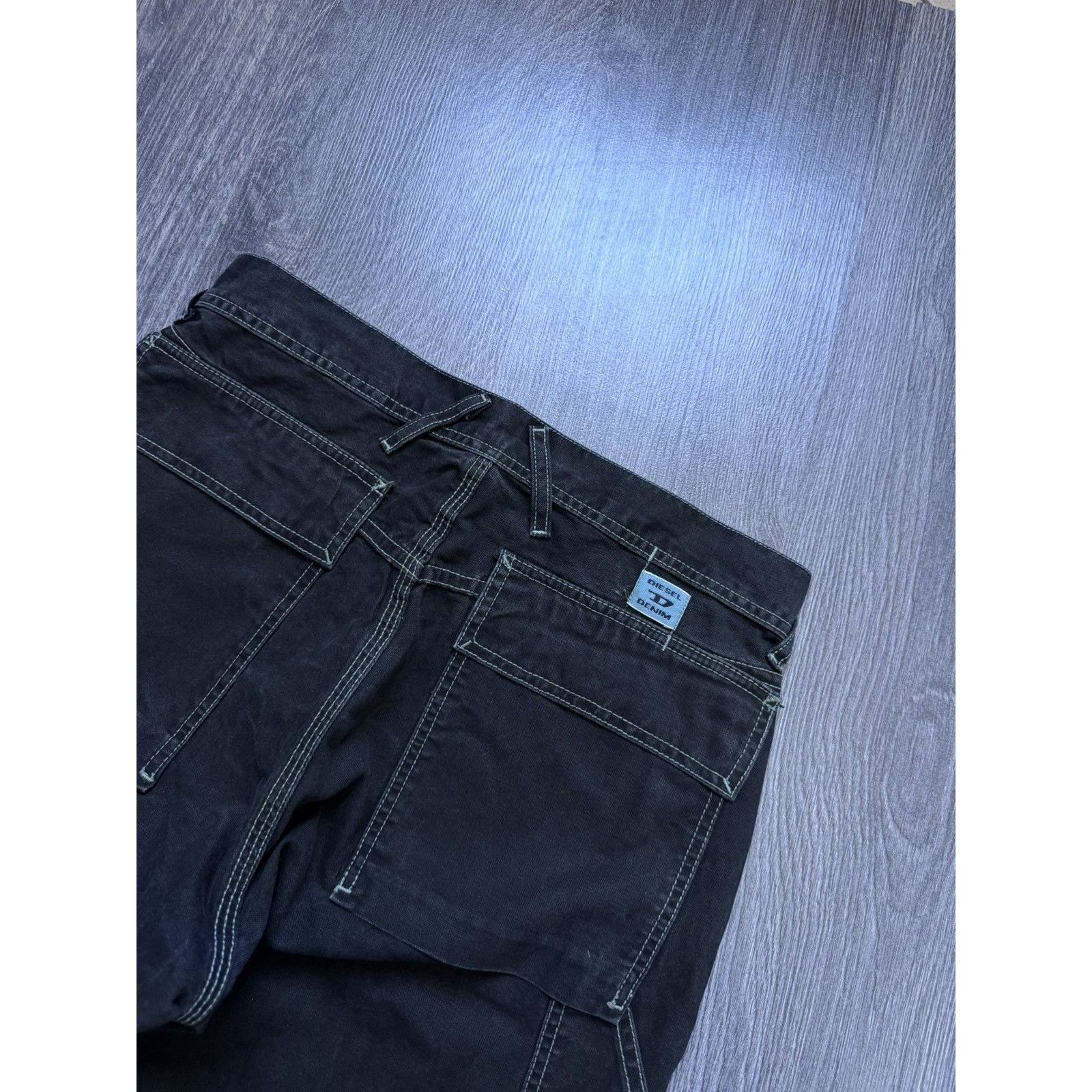 Diesel × Vintage Y2K Vintage Diesel Baggy Black Work Denim Pants Size US 28 / EU 44 - 10 Thumbnail