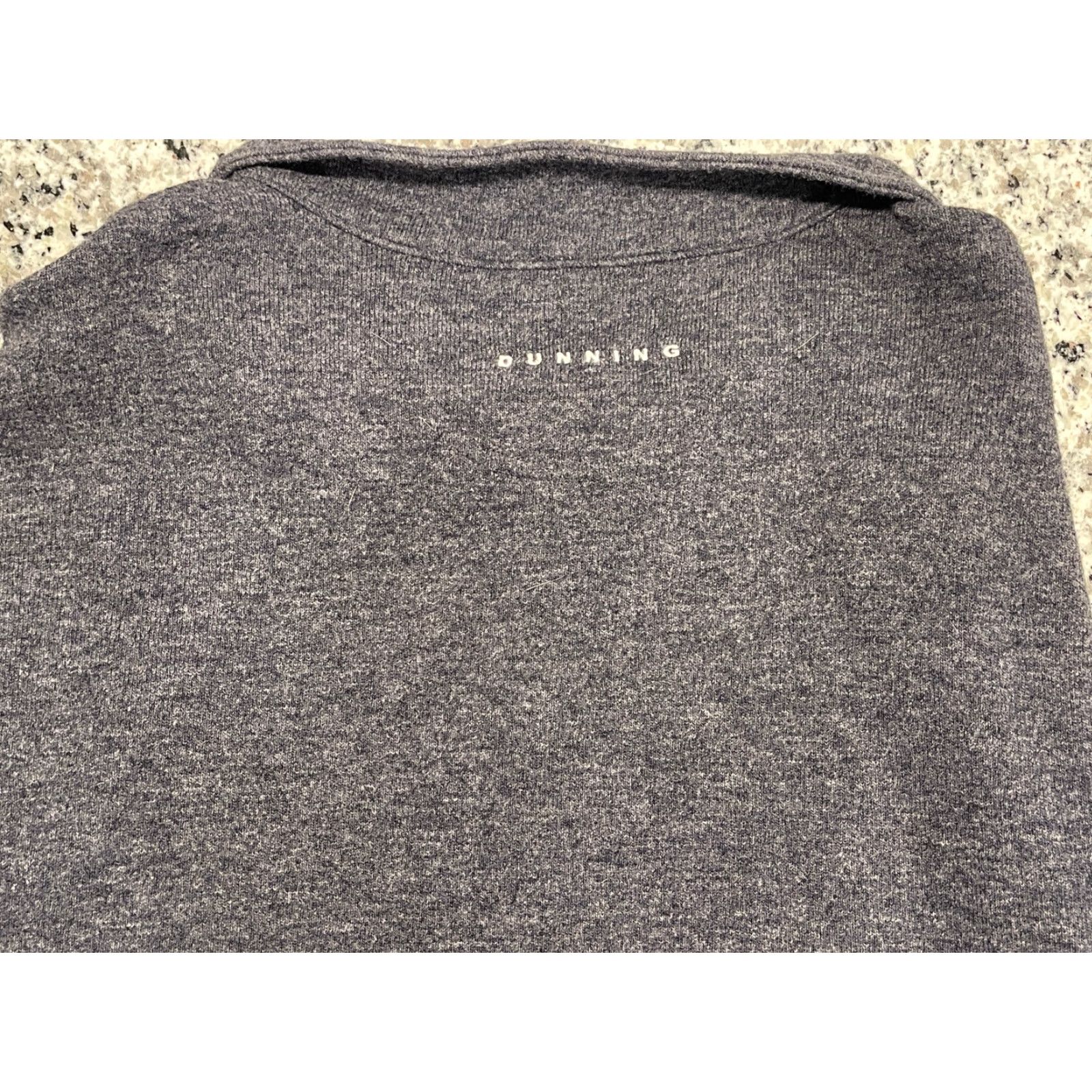 Vintage DUNNING Men's Golf Wool Blend 1/4 Zip Pullover Sweater Dark Gray XL Mens Size US XL / EU 56 / 4 - 5 Thumbnail