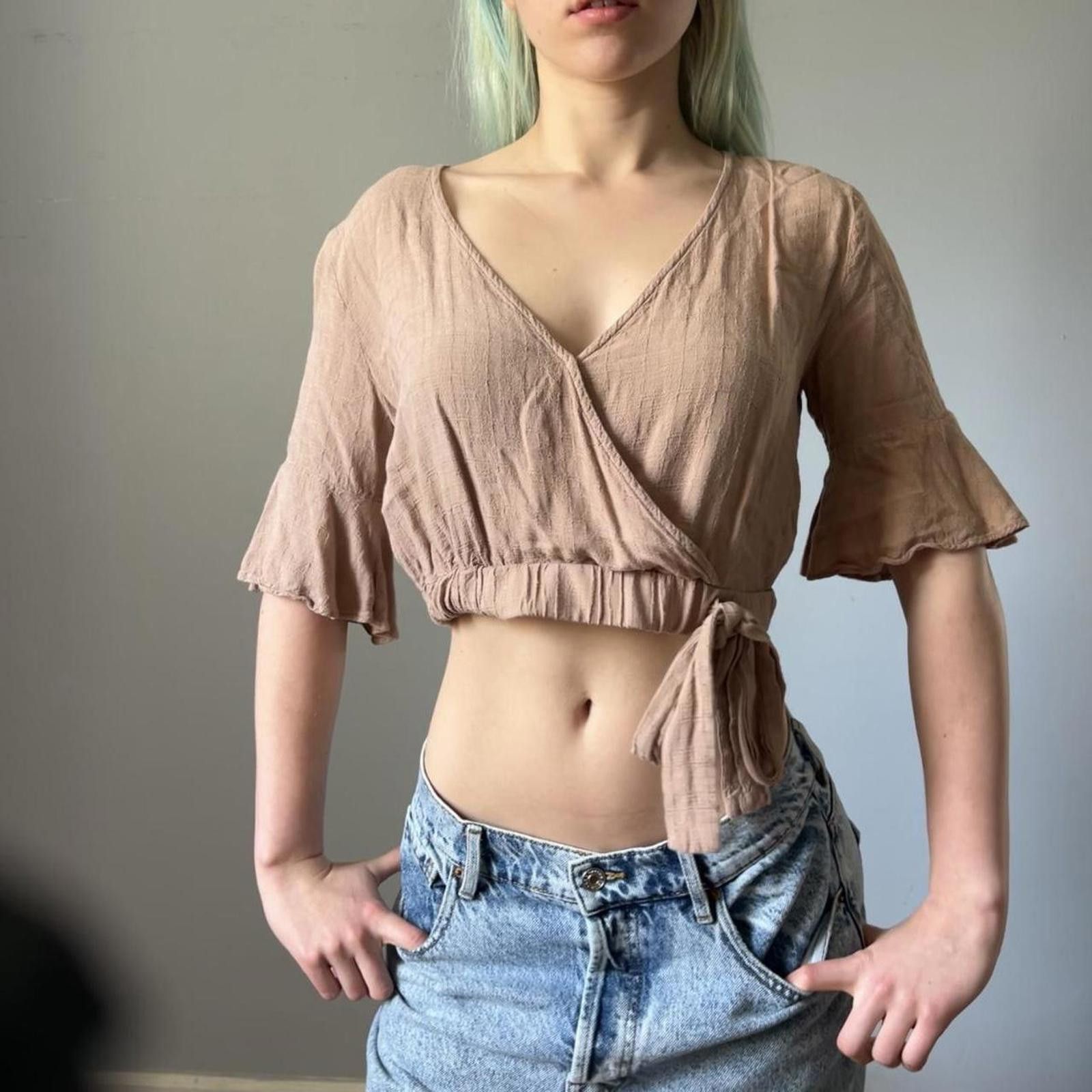 Other tan boho wrap waist crop top Size S / US 4 / IT 40 - 2 Thumbnail