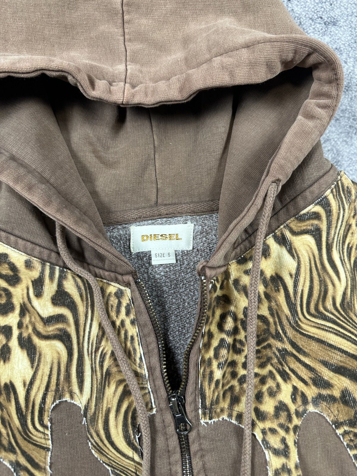 Diesel Y2K Vintage Diesel Custom zip up Hoodie Leopard Streetwear S Size US S / EU 44-46 / 1 - 4 Thumbnail