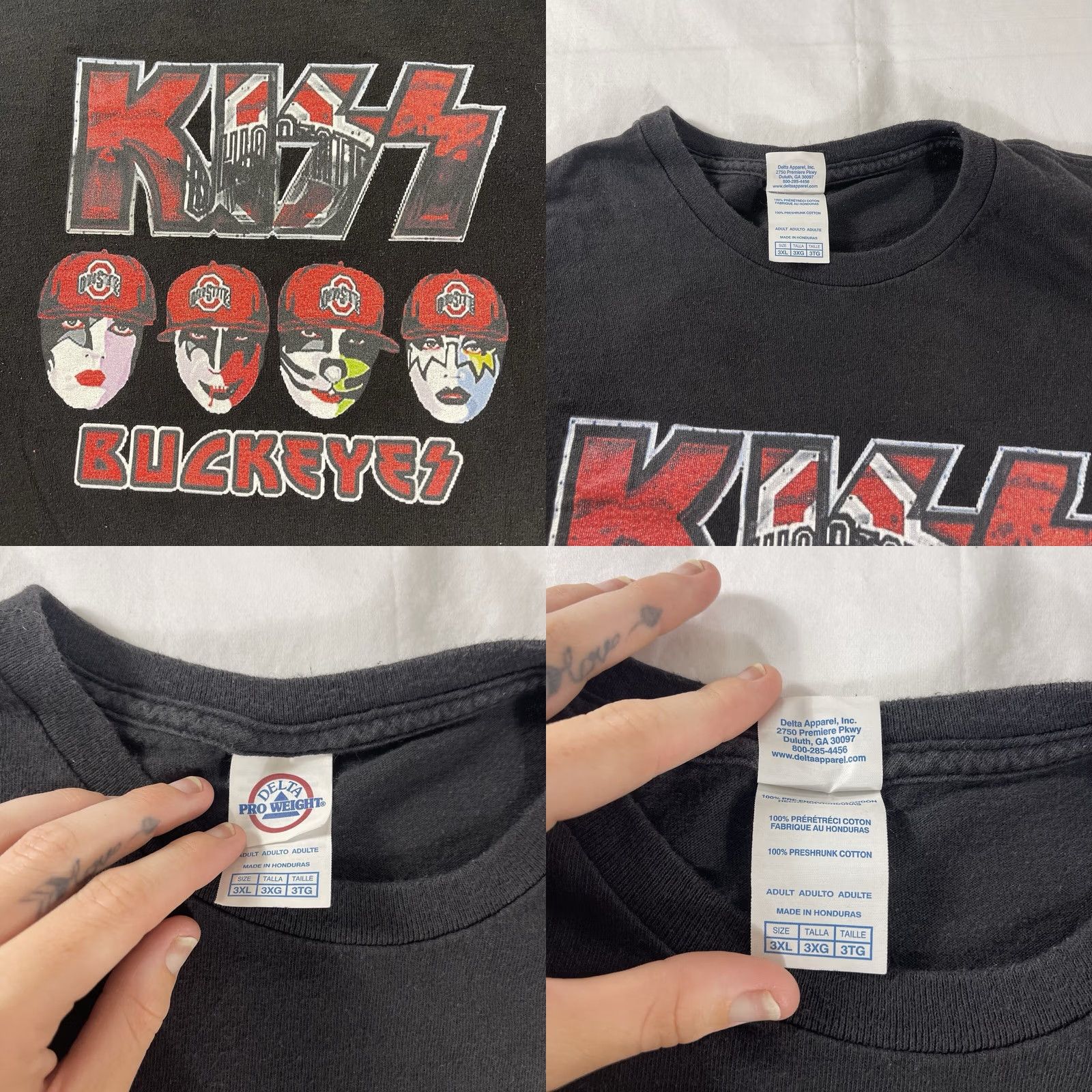 Vintage VINTAGE KISS 3XL Band T-Shirt Shirt Mens Black 3XL Logo Rock Concert Ohio State Buckeyes Collab Size US XXL / EU 58 / 5 - 8 Thumbnail