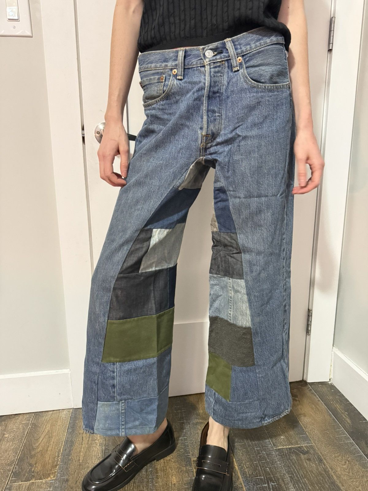 Other Handmade patchwork denim jeans Size 29" - 2 Thumbnail
