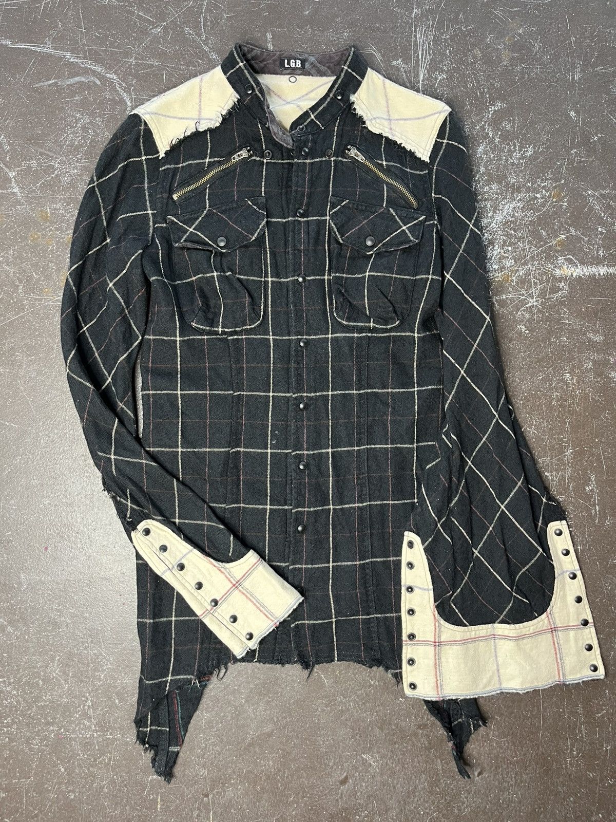 Le Grande Bleu (L.G.B.) Lgb wool plaid snap button western shirt Size US XS / EU 42 / 0 - 2 Thumbnail