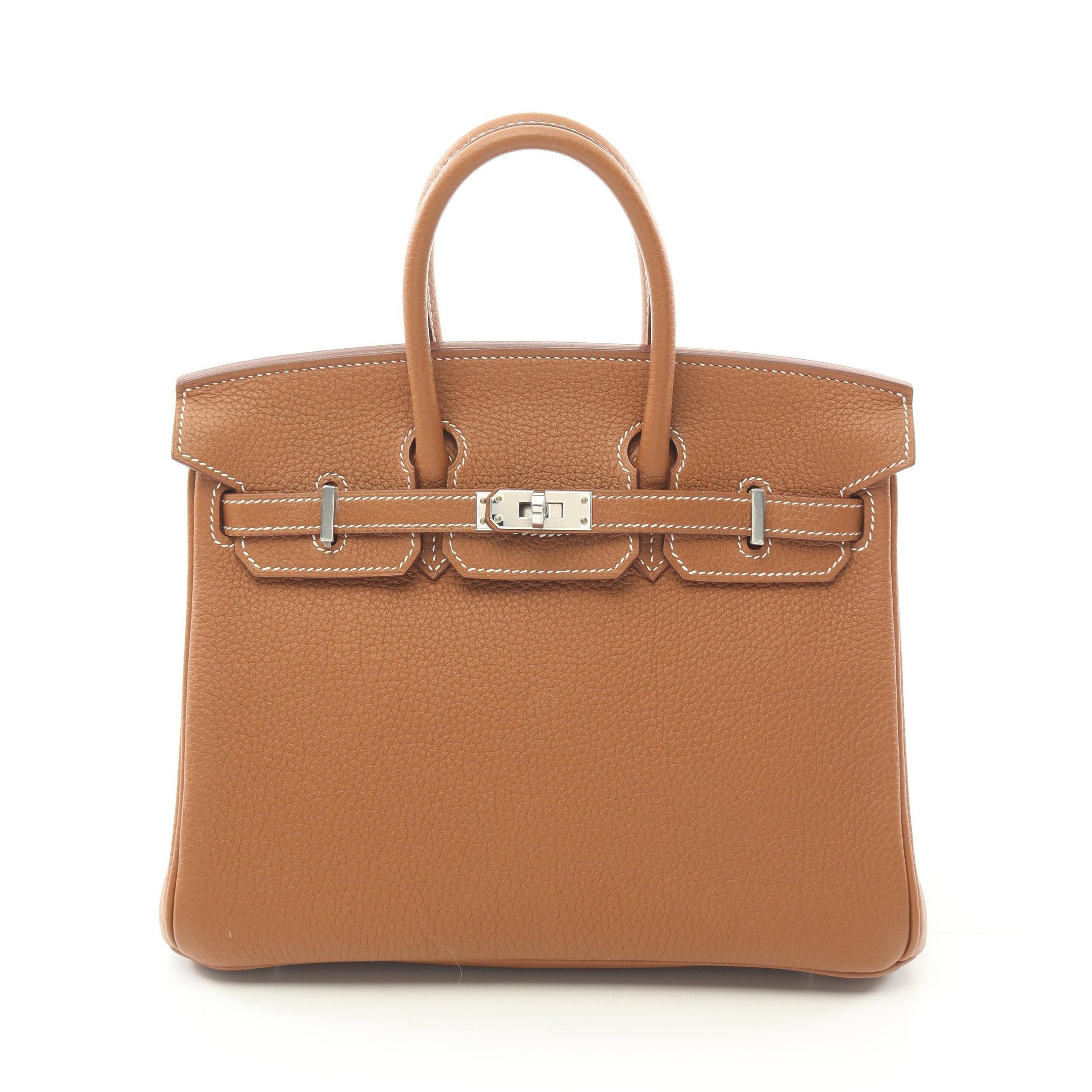 Hermes Hermes Birkin 25 Gold Handbag Togo Light Brown Silver Hardware U Stamp Size ONE SIZE - 1 Thumbnail