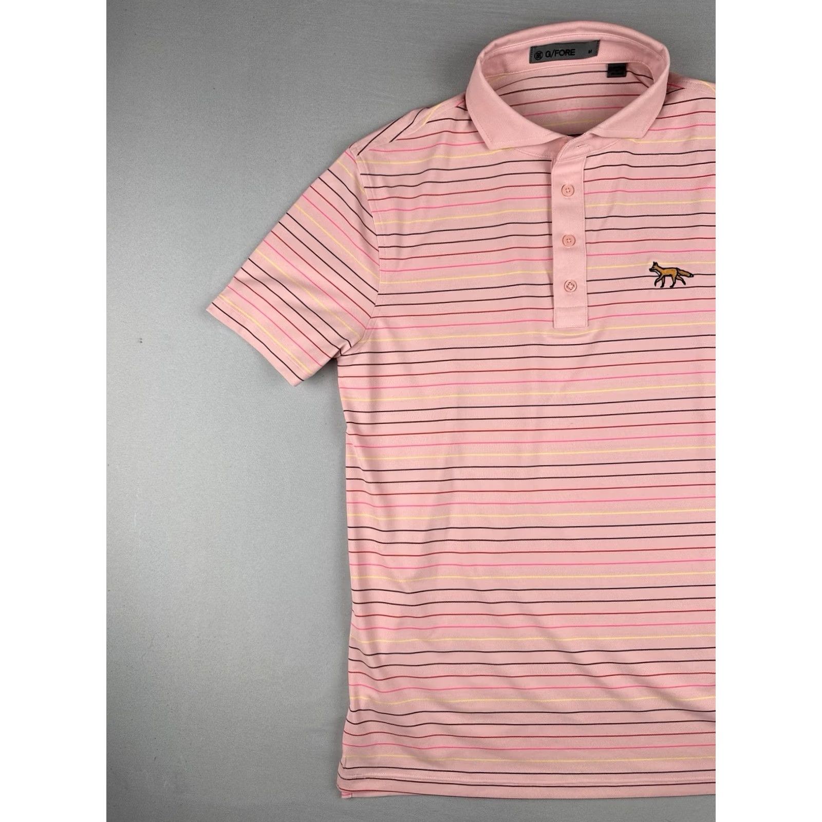 G/FORE G/FORE Polo Shirt Mens M Pink Stripe Short Sleeve Logo Golf Chair? (No) Size US M / EU 48-50 / 2 - 2 Thumbnail