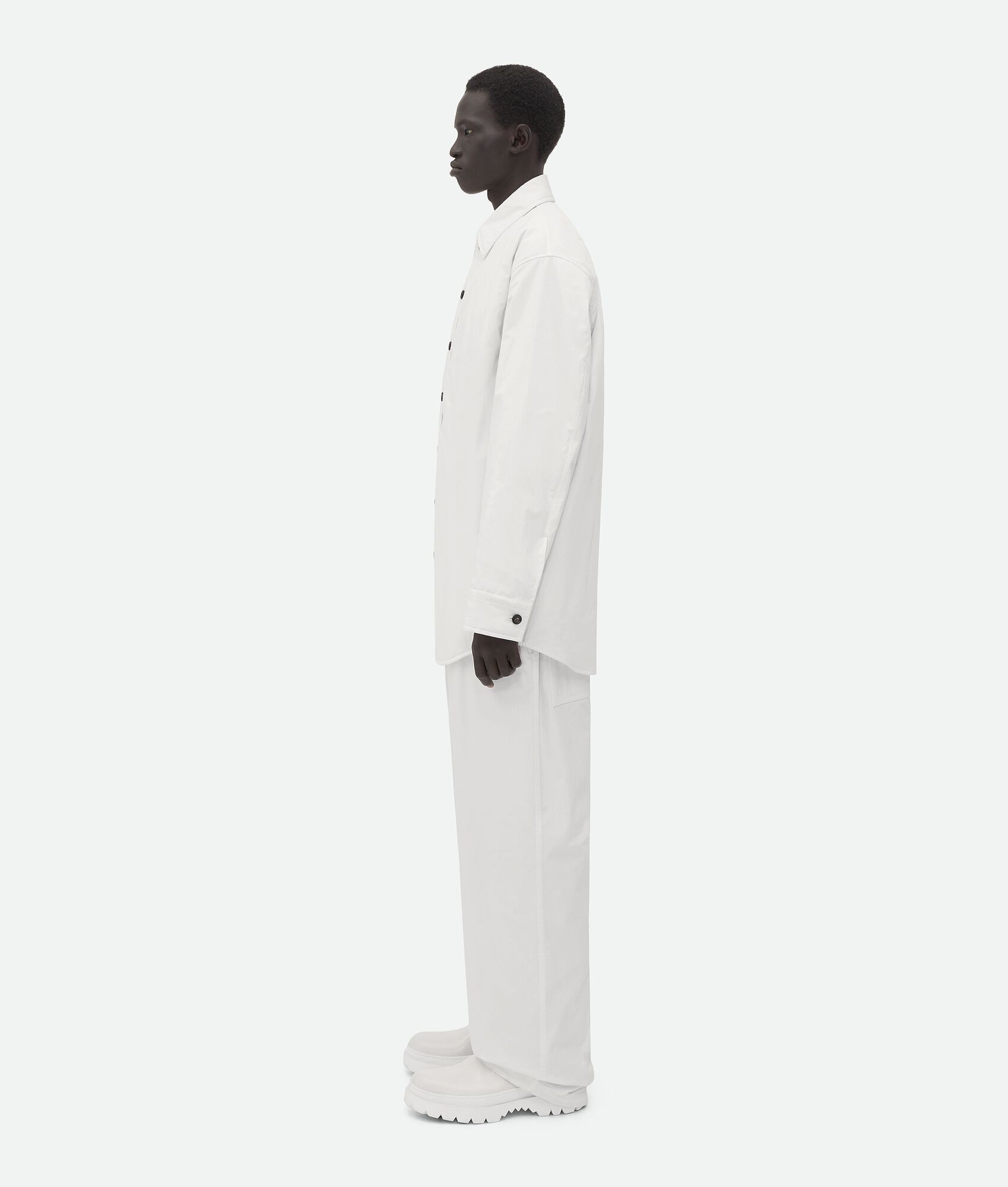 Bottega Veneta o1bcso1str0226 Frosted Poplin Padded Jacket in White Size US L / EU 52-54 / 3 - 2 Thumbnail