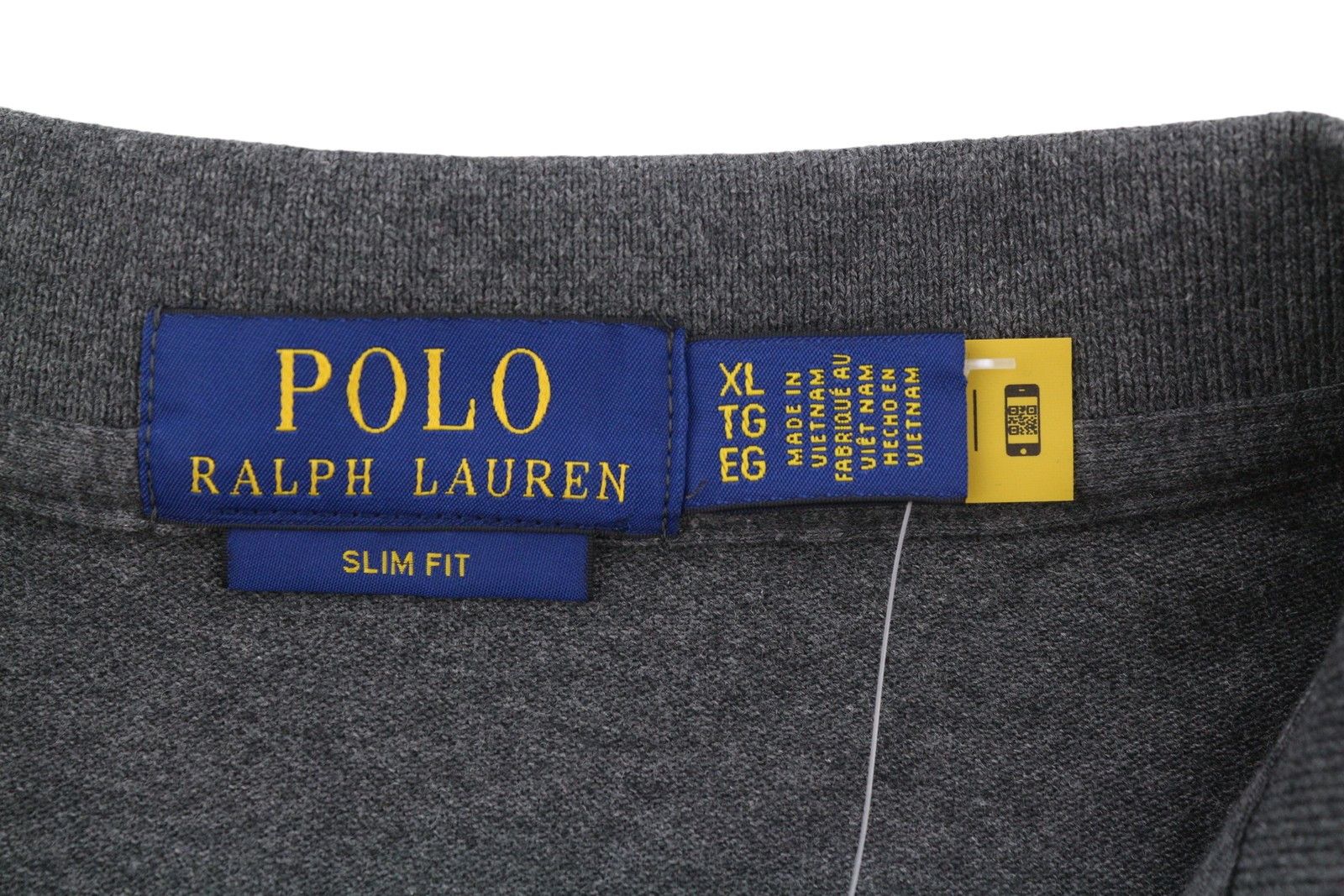 Ralph Lauren SLIM FIT XL Dark Grey Melange Cotton Logo 87891 Size US XL / EU 56 / 4 - 7 Thumbnail