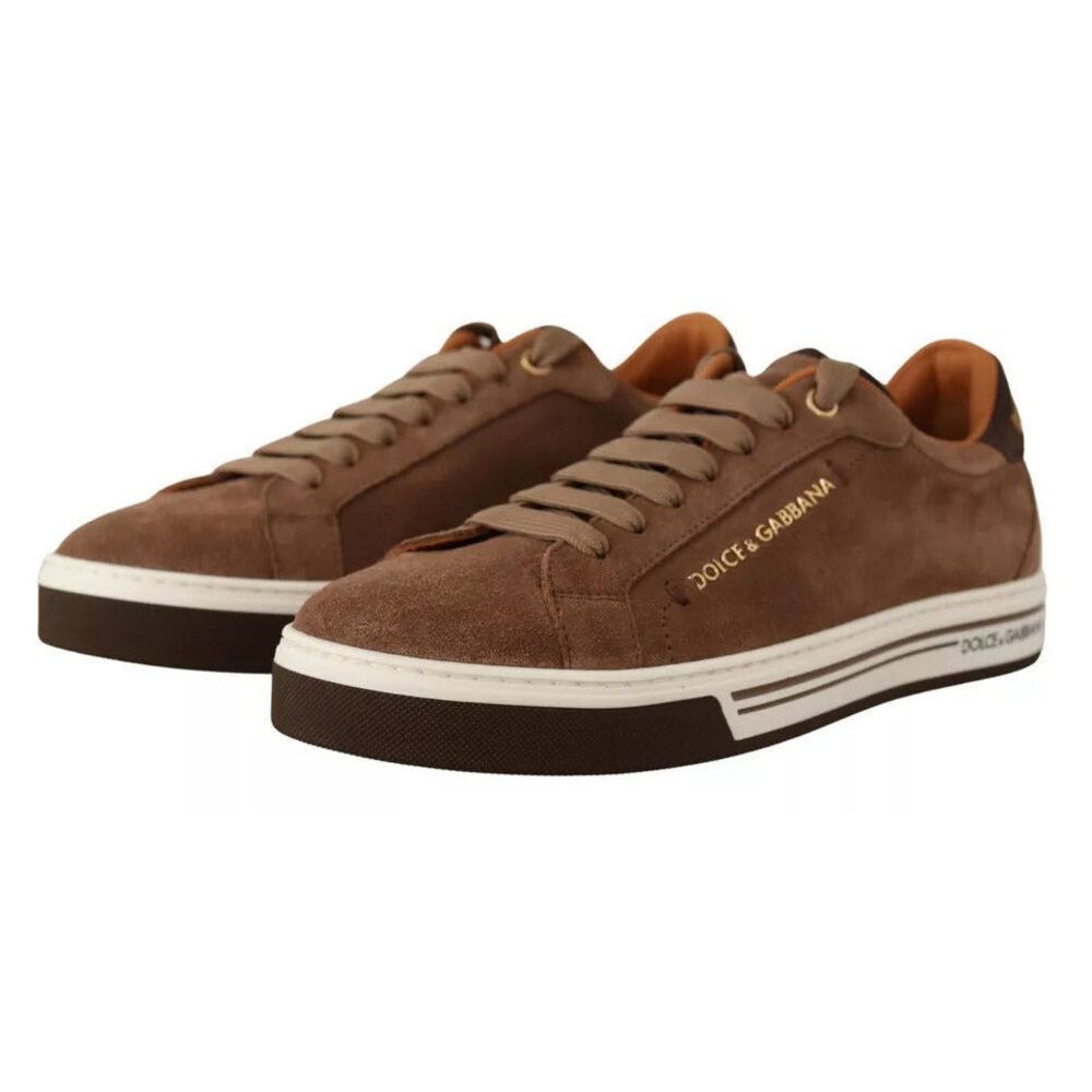 Dolce & Gabbana Dolce & Gabbana Brown Suede Logo Low Top Sneakers Men Shoes Size US 6 / EU 39 - 5 Thumbnail