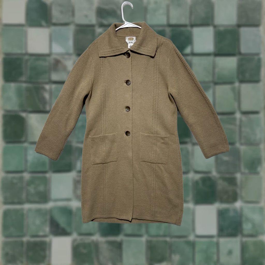Talbots Talbots Cardigan Jacket Sweater 100% Alpaca Duster with Buttons Khaki Beige Large Women Size L / US 10 / IT 46 - 1 Thumbnail