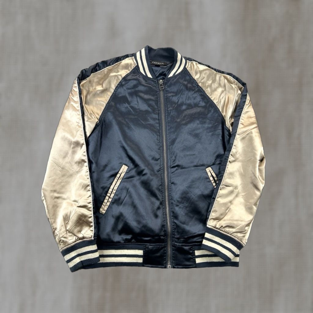 Pacsun Pacsun Bomber Jacket M Satin Full Zip Blue Souvenir Eagle Nylon Gold Varsity Metal Men Size US M / EU 48-50 / 2 - 1 Thumbnail