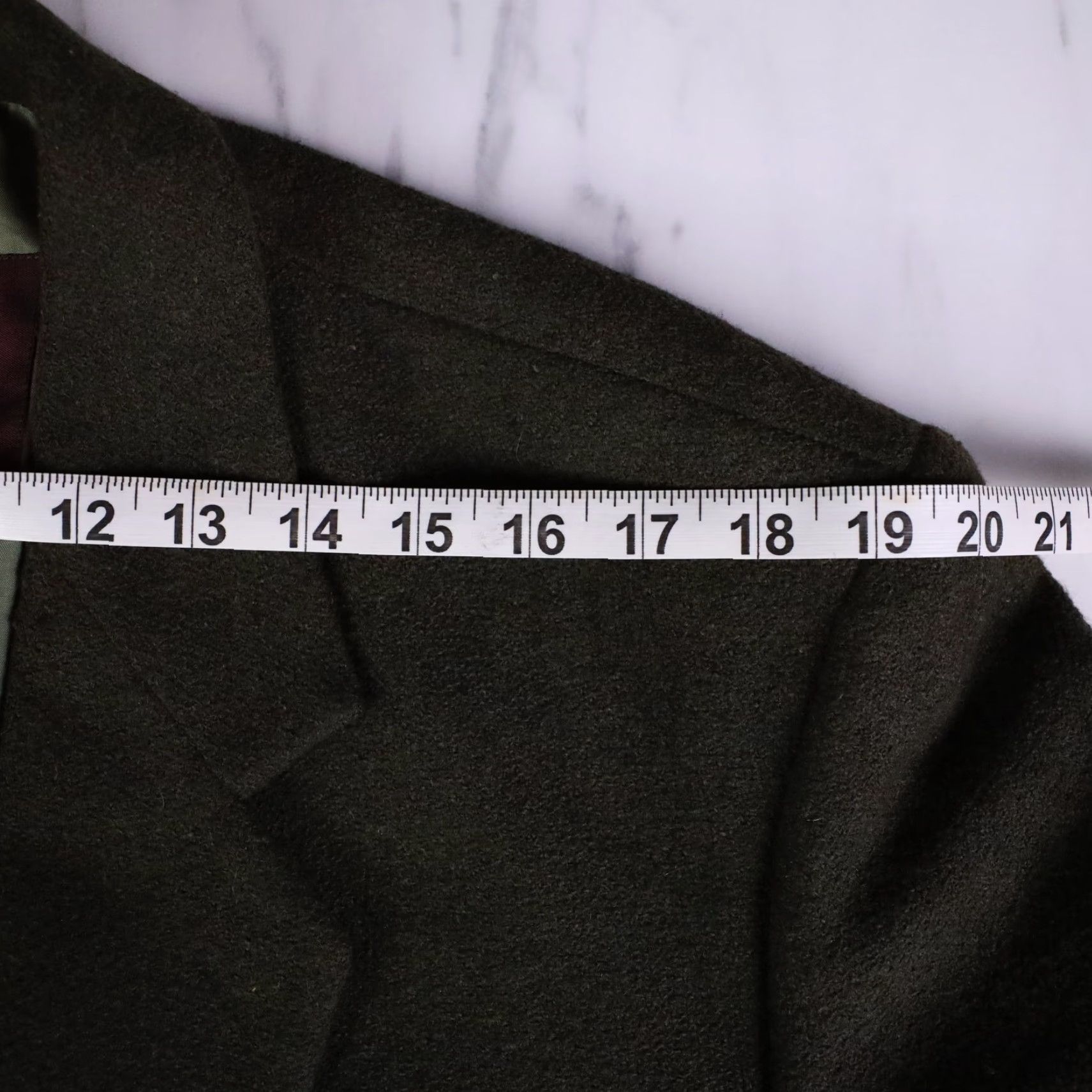 Olive VINTAGE Structure Blazer Jacket Mens M Wool Cashmere Olive Green Hong Kong 90s Size 40R - 6 Thumbnail