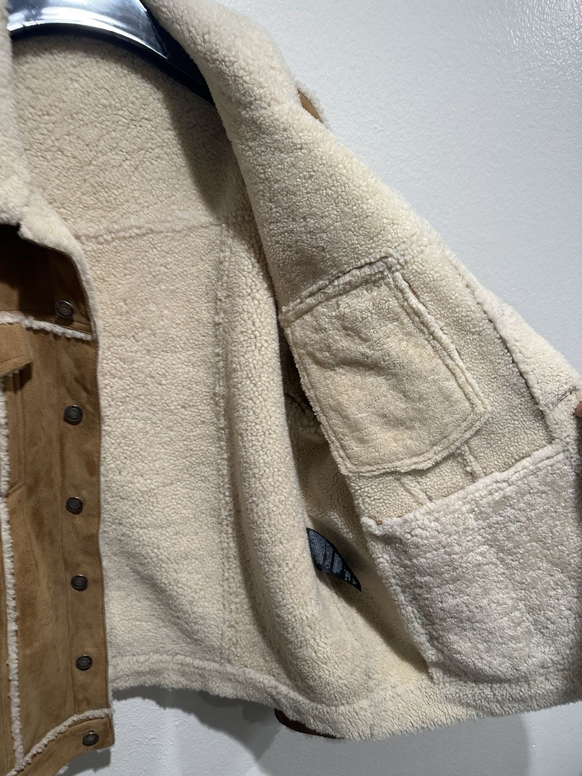 Saint Laurent Paris Suede Shearling Trucker Jacket 58 Size US XXL / EU 58 / 5 - 5 Thumbnail