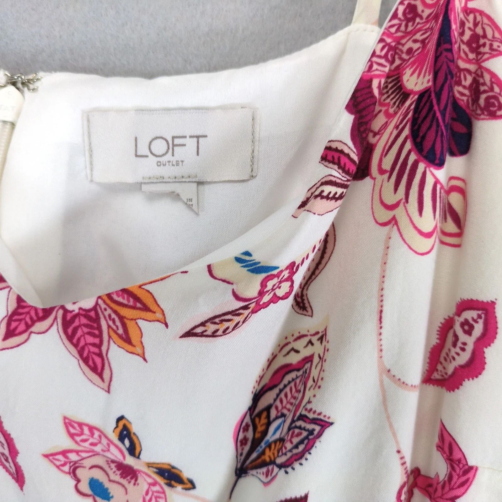 Loft Loft Spaghetti Strap Floral Sun Dress 6 A-Line V-Neck Flowy Size M / US 6-8 / IT 42-44 - 3 Thumbnail