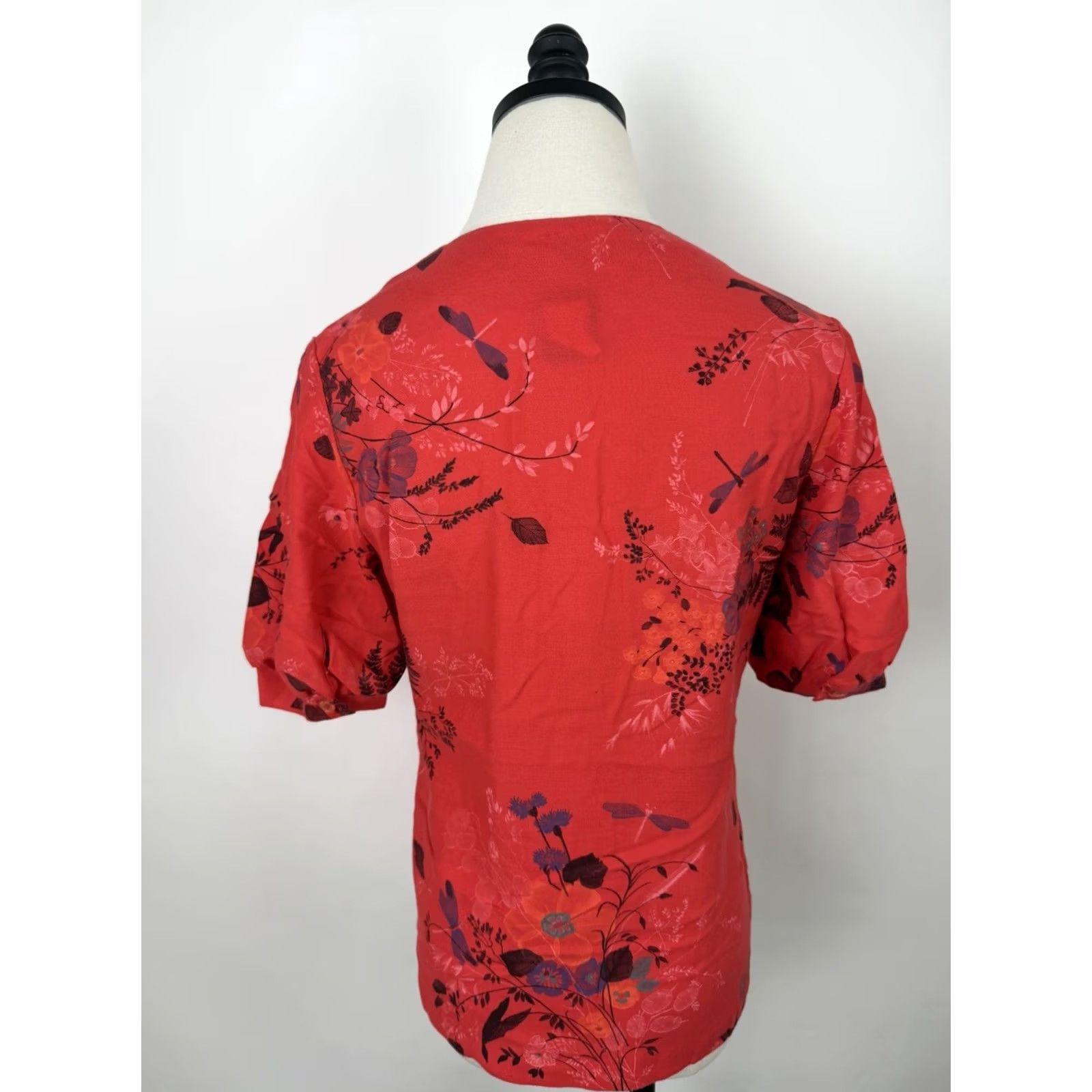 Vintage VINTAGE Avon Red Blouse Womens S Puff Sleeve Button Front Floral Print 70s 80s Bohemian Retro Shirt Womens Size S / US 4 / IT 40 - 6 Thumbnail