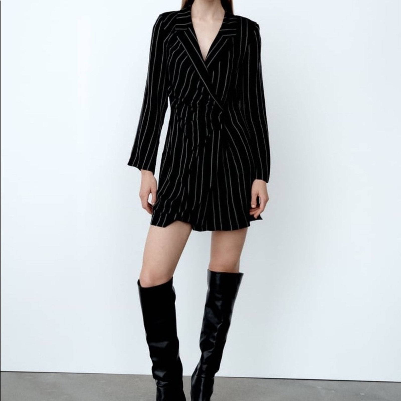 Zara ZARA BLOGGER FAVORITE STRIPED BLAZER DRESS SPECIAL EDITION Size XS / US 0-2 / IT 36-38 - 6 Thumbnail