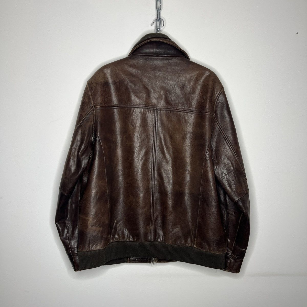 Leather Vintage Brown Leather Motor Biker Jacket Trucker Genuine Size US L / EU 52-54 / 3 - 7 Thumbnail