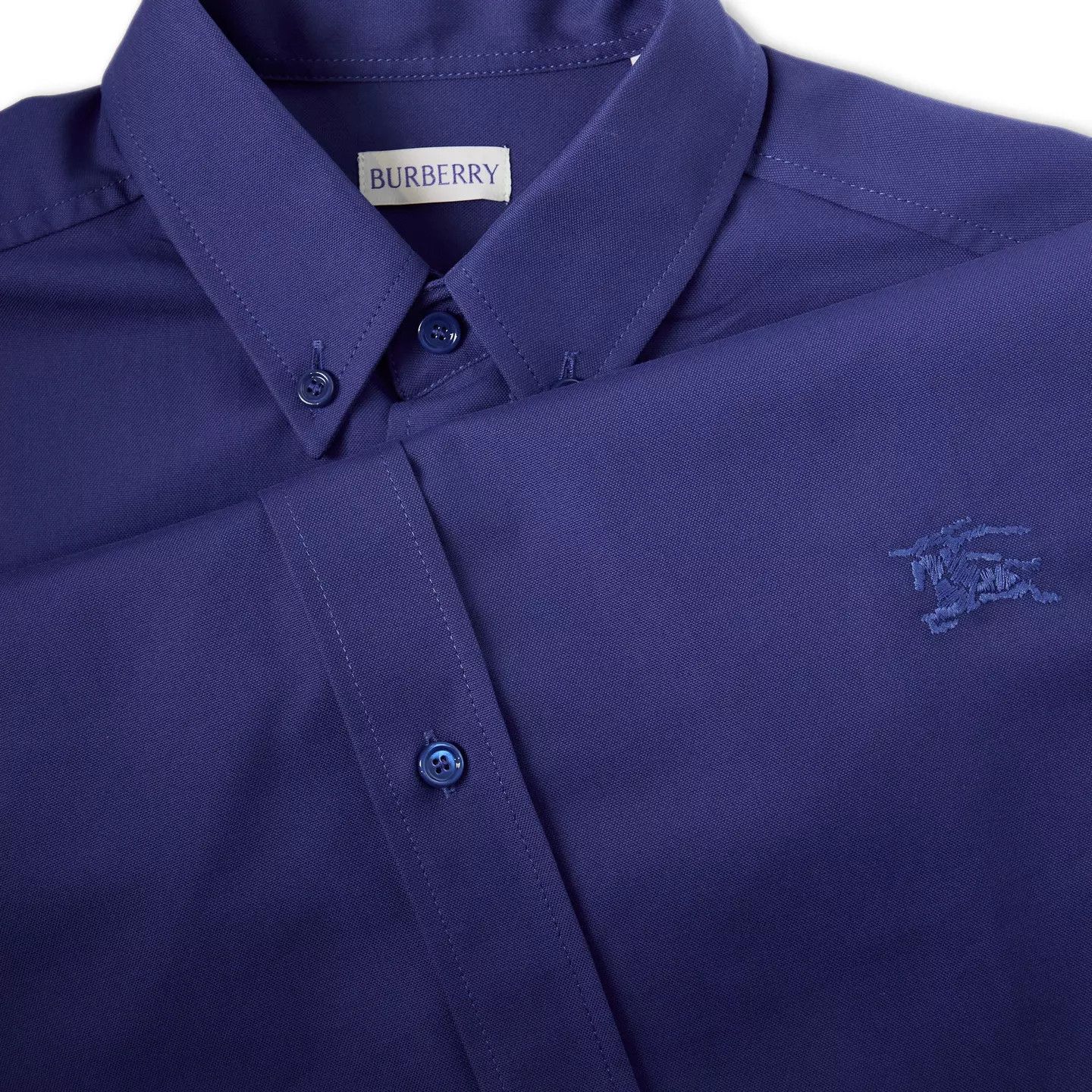 Burberry o1g2r1mq0426 Short-Sleeve Oxford Shirt in Blue Size US M / EU 48-50 / 2 - 5 Thumbnail