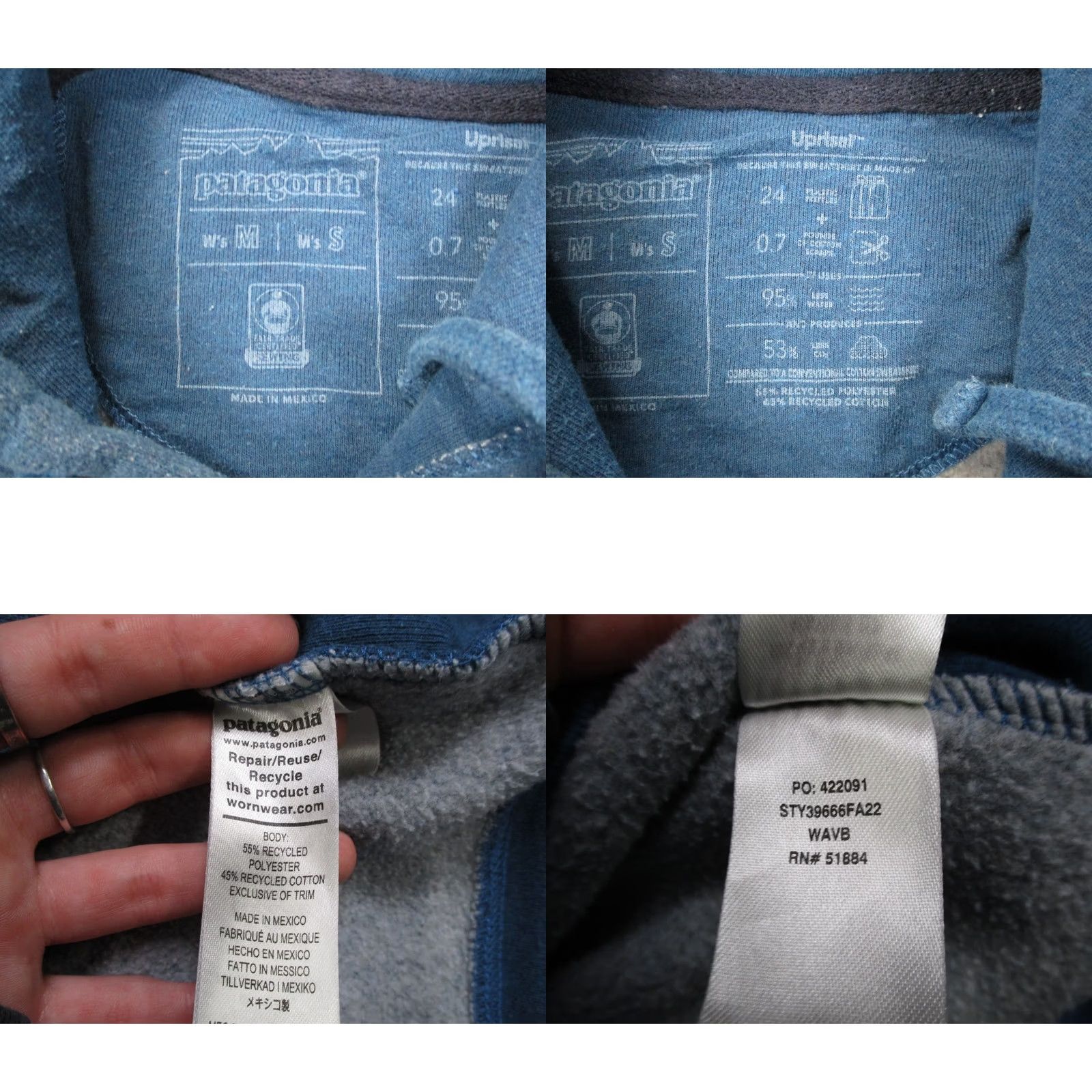 Patagonia Patagonia Hoodie Sweatshirt Mens S Uprisal Hoody Pullover Camping 39666 Heavy Blue Logo Knit Cotton Polyester Crew Neck Long Sleeve Heavy Size US S / EU 44-46 / 1 - 8 Thumbnail