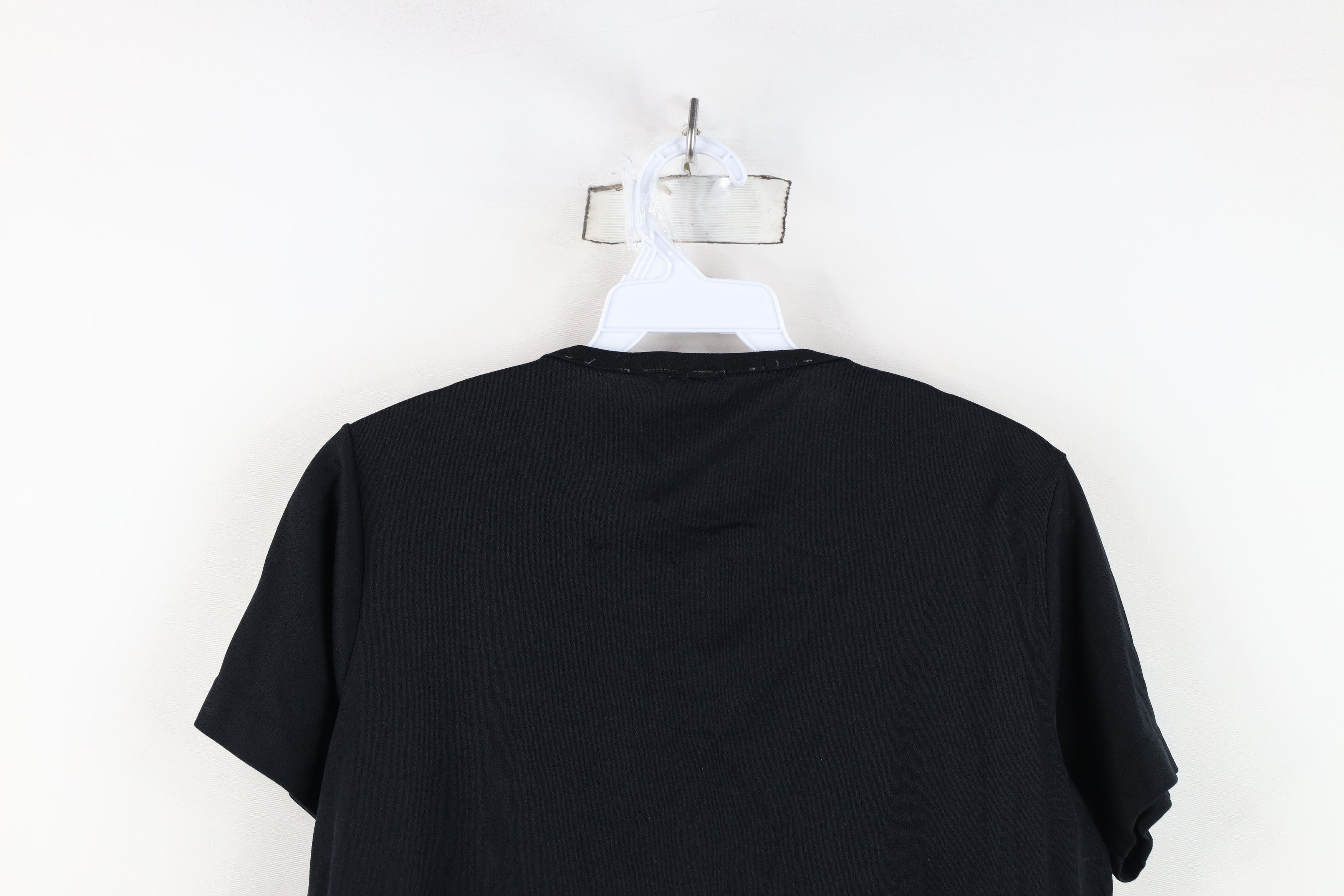Vintage Vintage 70s Embroidered Flower Cropped Knit T-Shirt Black Size L / US 10 / IT 46 - 14 Thumbnail