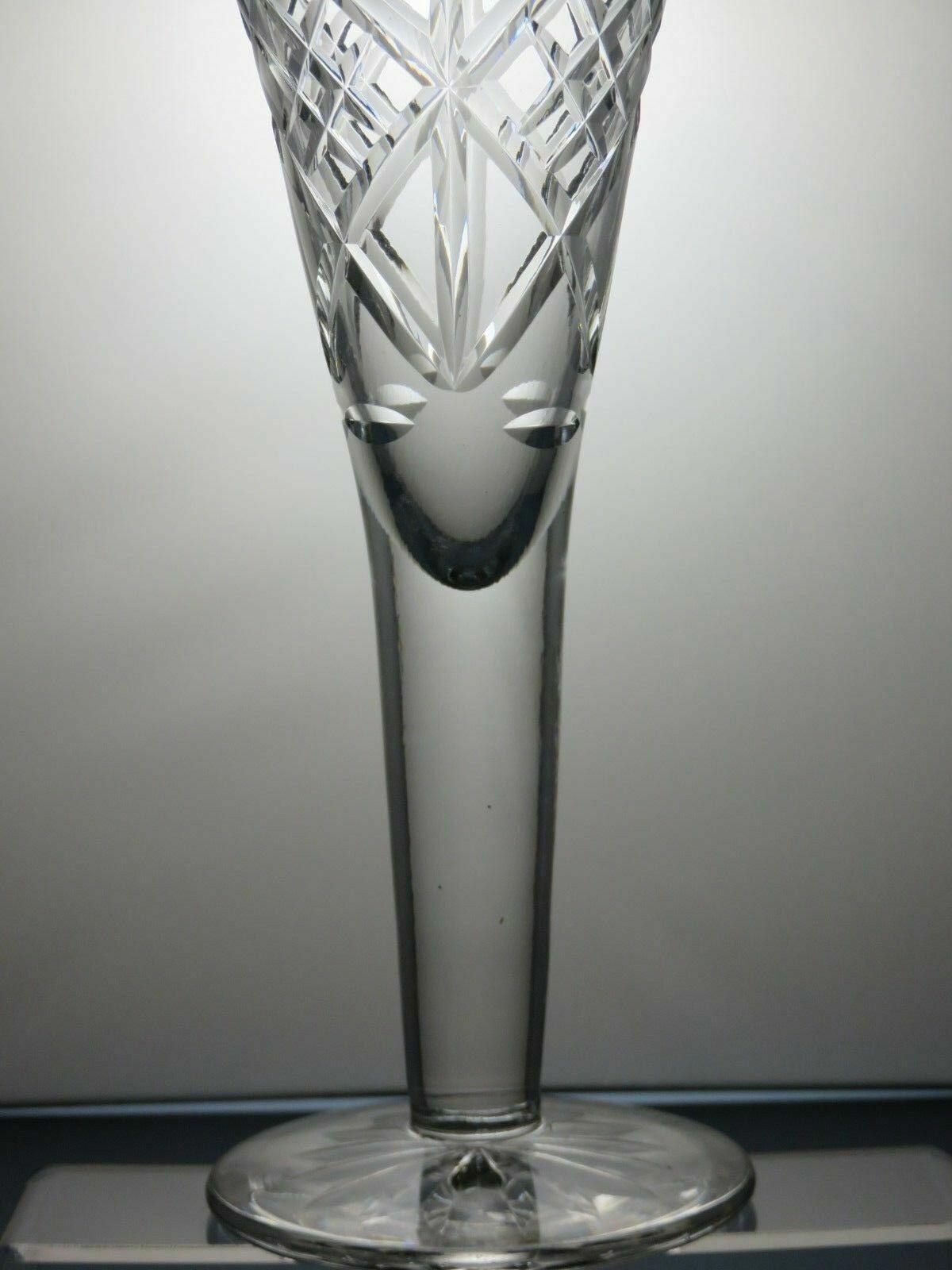 The Unbranded Brand Stunning Lead Crystal Cut Tall Flute Vase 12 1/4" Size ONE SIZE - 6 Thumbnail