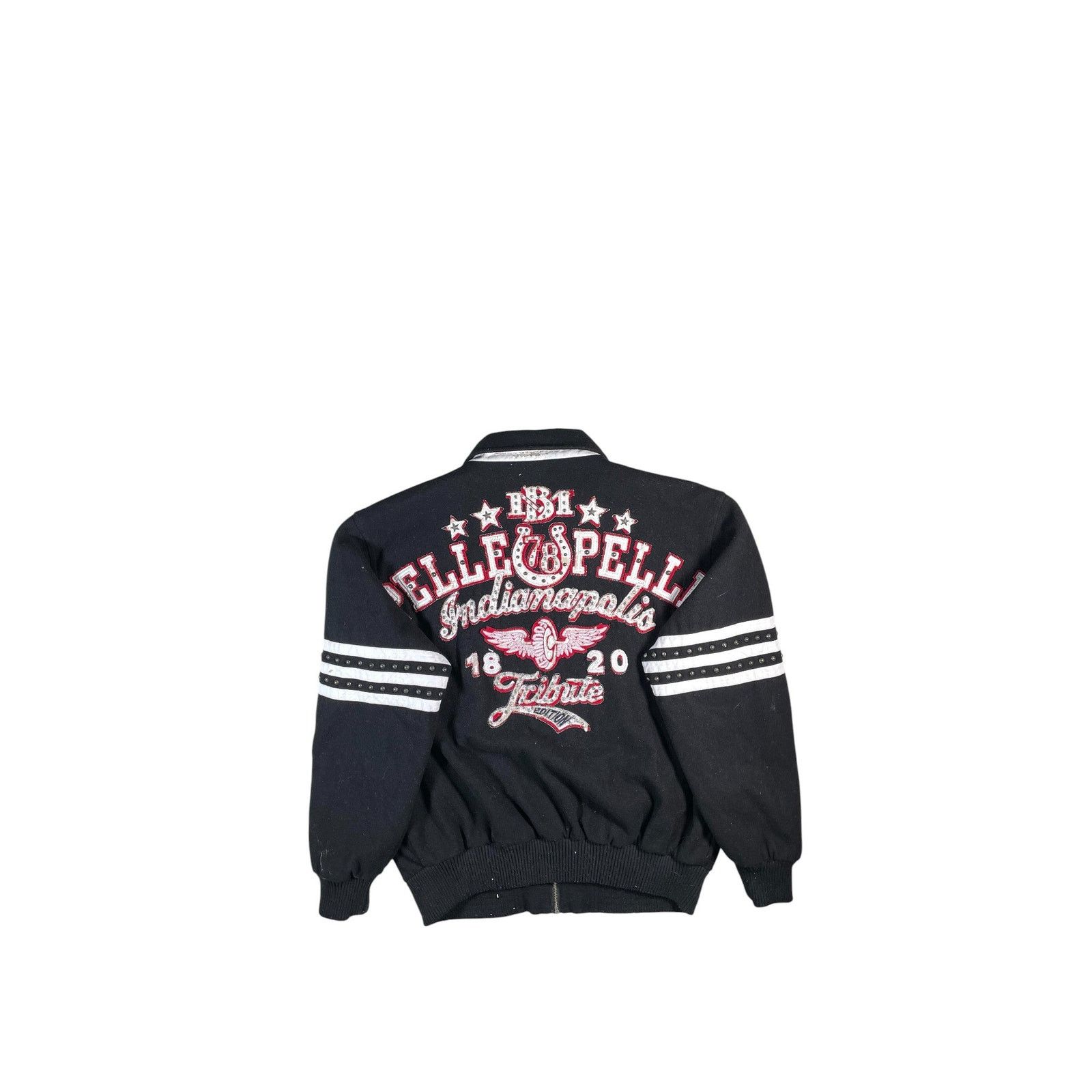 Pelle Pelle Pelle Pelle Studded Black Red & White Varsity Jacket Size US XL / EU 56 / 4 - 2 Thumbnail
