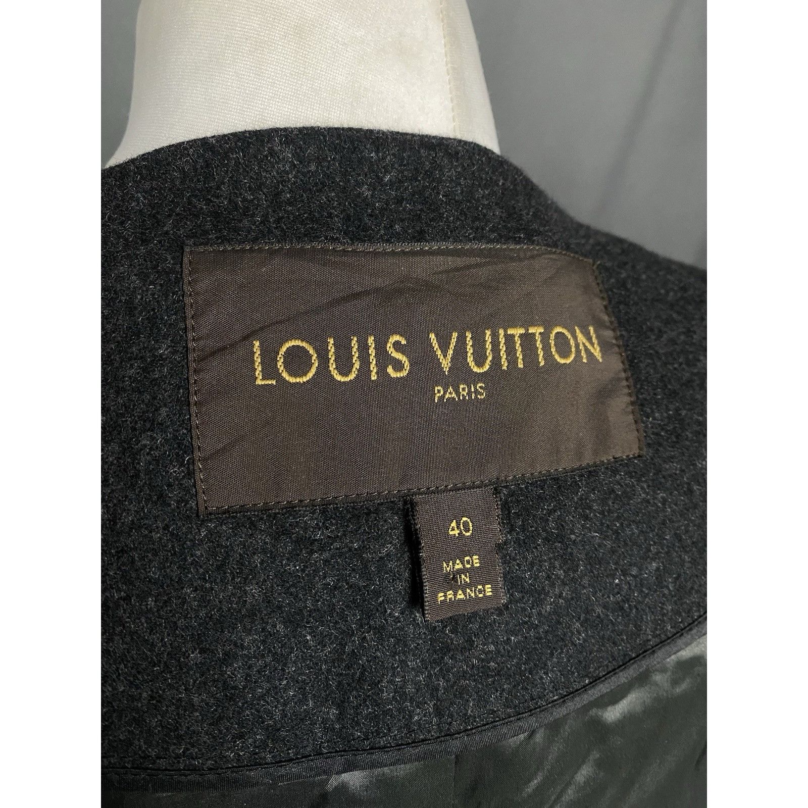 Louis Vuitton Louis Vuitton Green Tweed & Leather Trim Colarless Coat Size Size S / US 4 / IT 40 - 12 Thumbnail