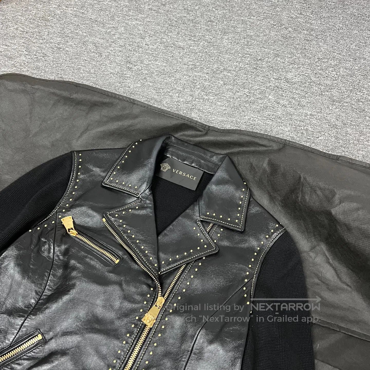 Versace Versace Knitted, stitched black and gold motorcycle leathe Size US XS / EU 42 / 0 - 3 Thumbnail