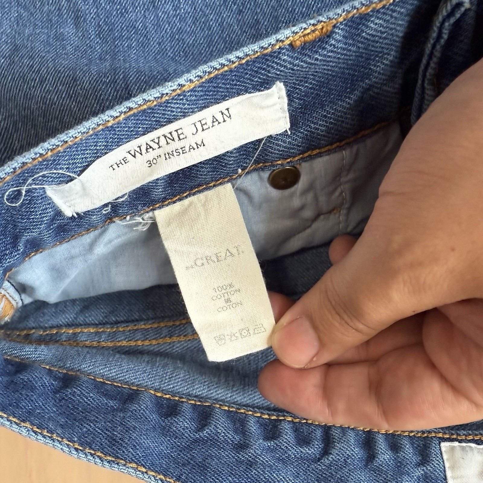 THE GREAT The Great Jeans Women's 29 Blue The Wayne Straight Glam Boho Size 29" - 6 Thumbnail