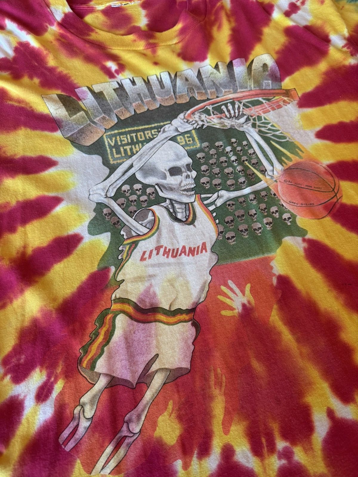 Grateful Dead 1992 Grateful Dead Lithuania Basketball Team Tie-dye shirt Size US XL / EU 56 / 4 - 2 Thumbnail