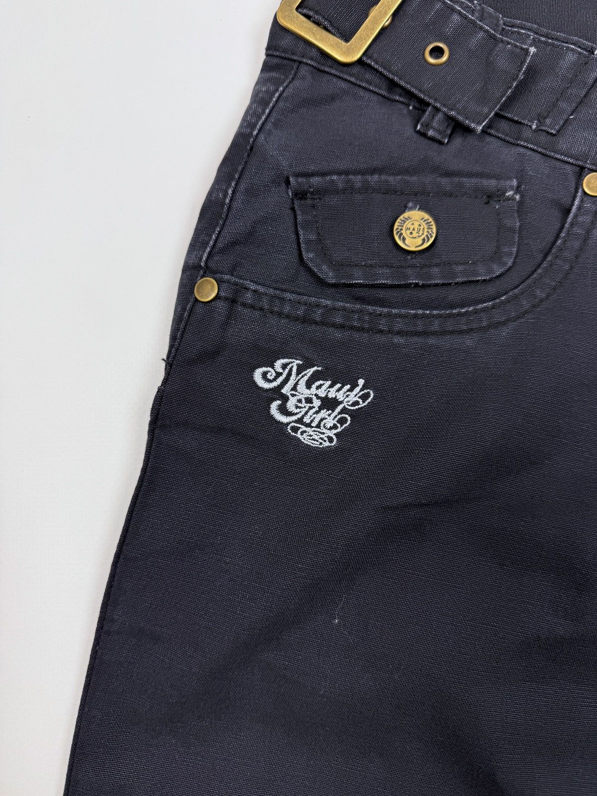 Maui and Sons Y2K Vintage Maui Girl Low Rise Belted Cargo Flared Pants Size 28" / US 6 / IT 42 - 3 Thumbnail