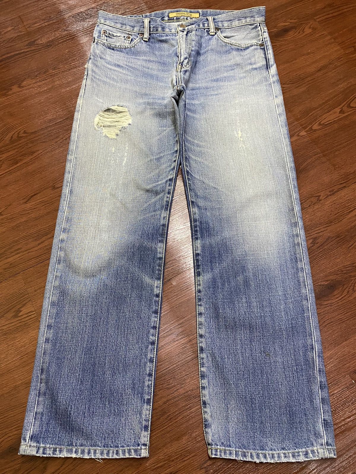 Other Vintage Japanese Brands Faded Wash Distressed Loose Jeans Size US 34 / EU 50 - 1 Thumbnail