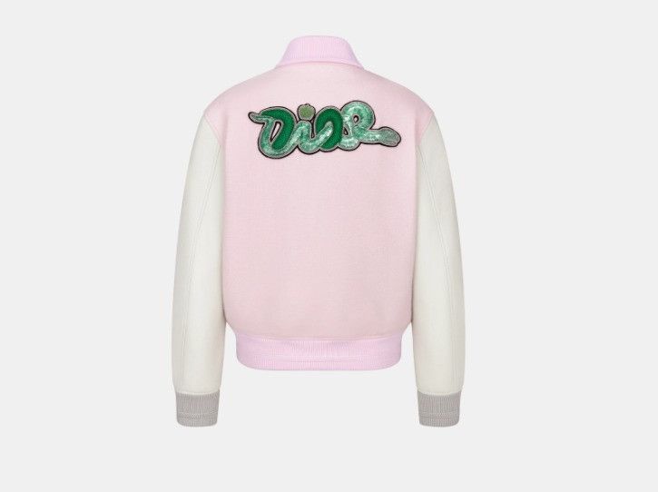 Dior × Kaws o1w1db11025 513L438 Varsity Jacket in Pink/Beige Size US M / EU 48-50 / 2 - 2 Thumbnail