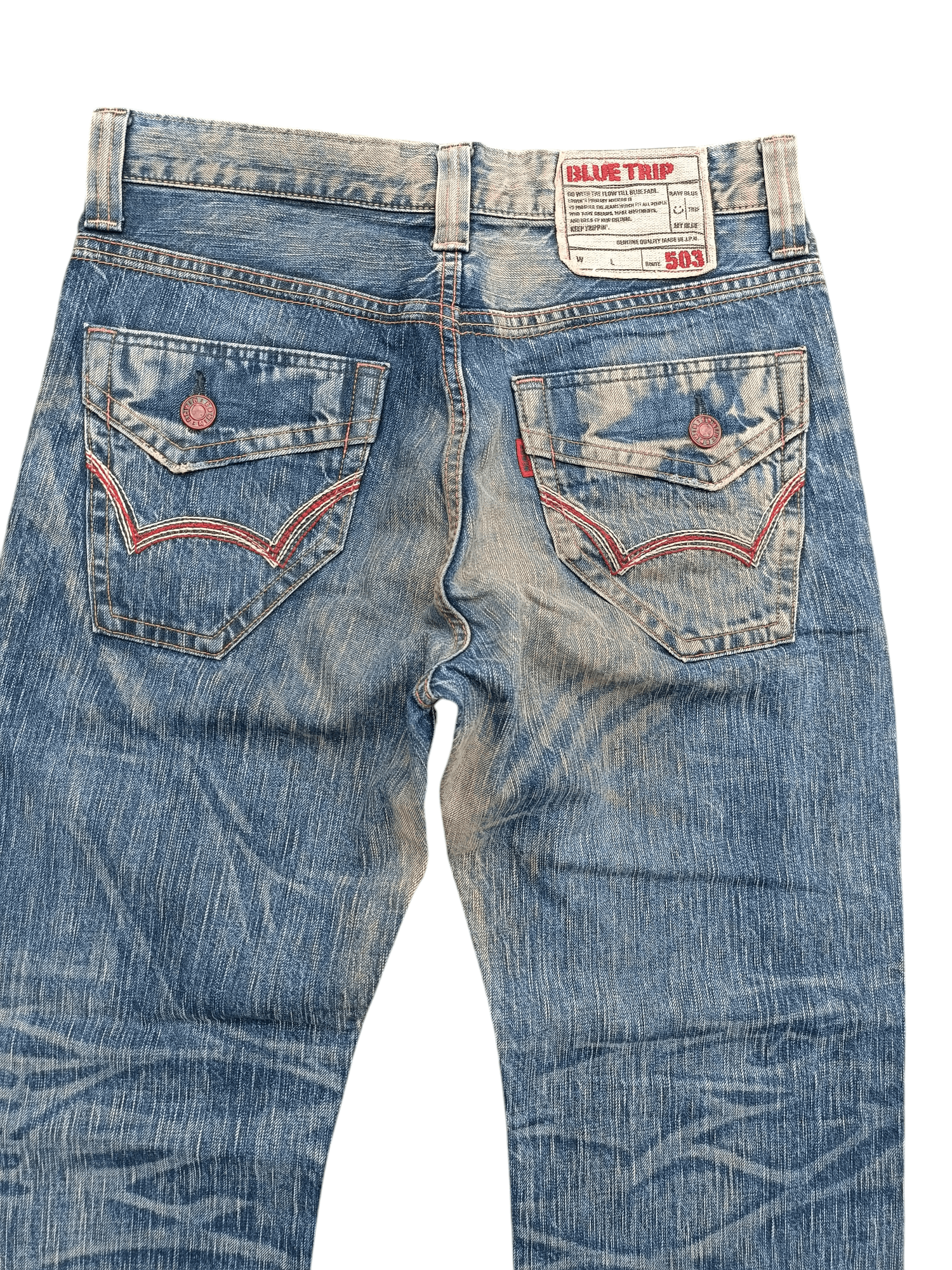 Edwin × Japanese Brand Edwin 503 Blue Trip Slim Washed Blue Whisker Denim Size US 32 / EU 48 - 9 Thumbnail