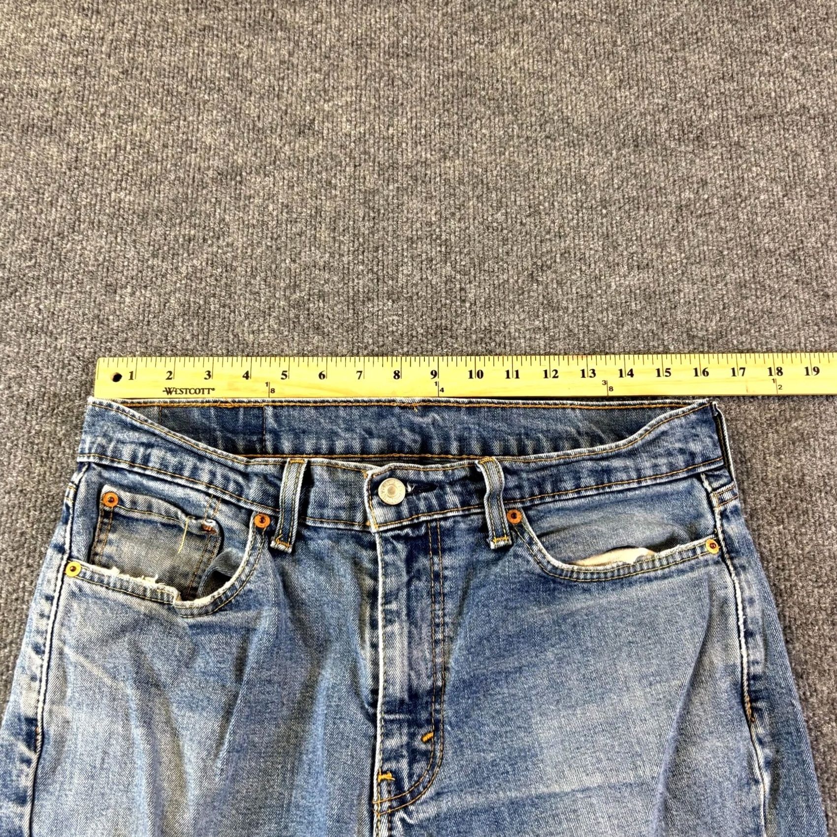 Levi's Levi's 514 Jeans Mens 33x32 Blue Denim 5-Pocket Stretch Casual Straight Regular Modern Size US 33 - 3 Thumbnail