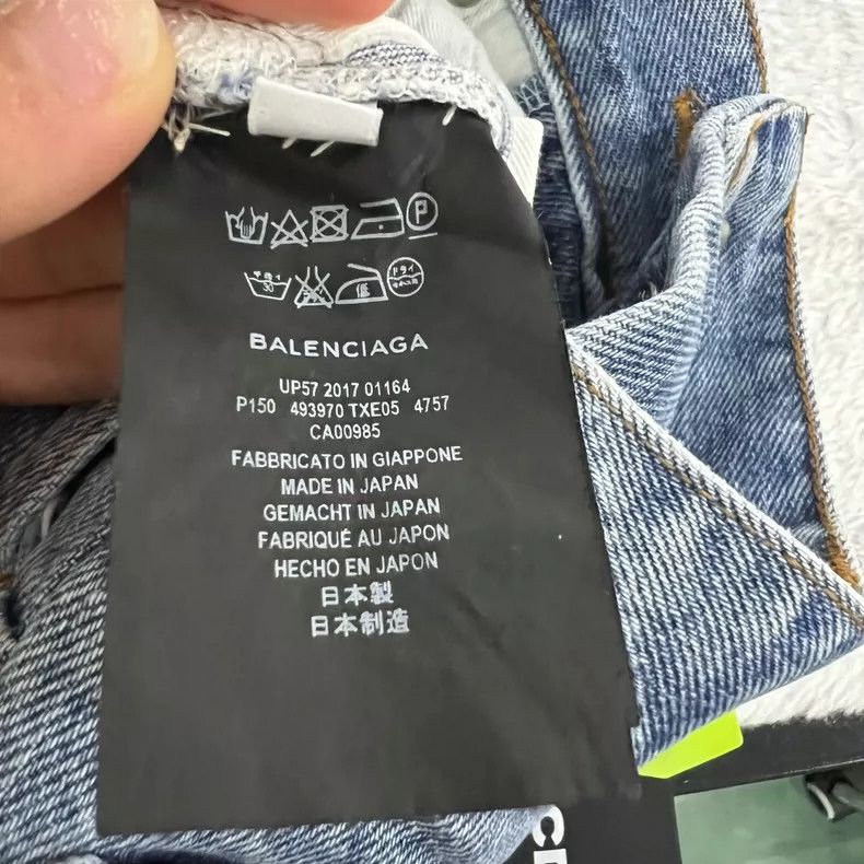 Balenciaga Balenciaga Blue Bullet Logo Denim Pants Size US 26 / EU 42 - 4 Thumbnail
