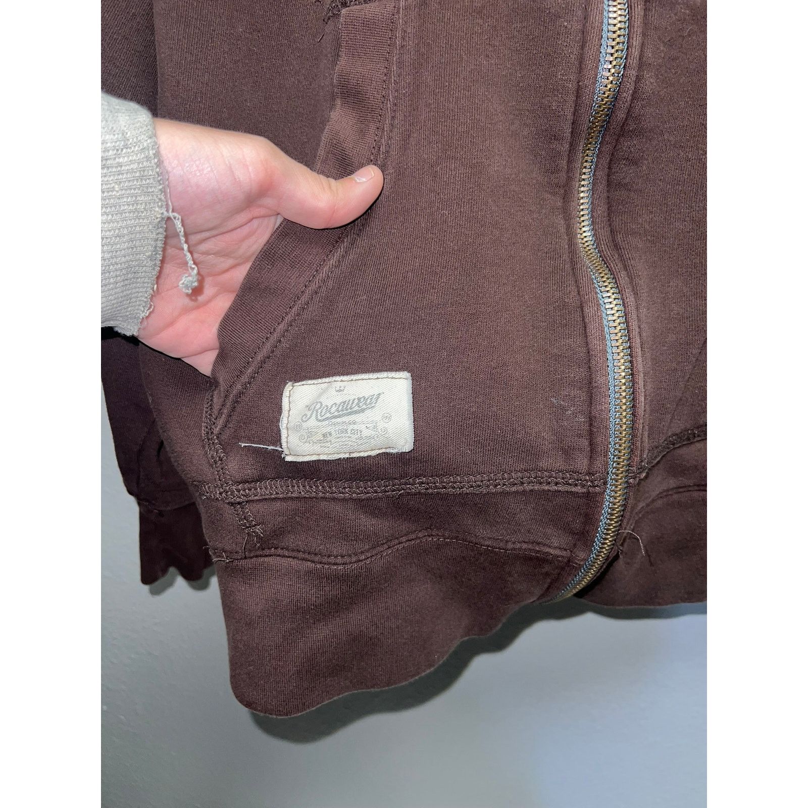 Vintage Rocawear Brown Hoodie Roc Denim Co Premium Honor Y2K Large Size US L / EU 52-54 / 3 - 5 Thumbnail