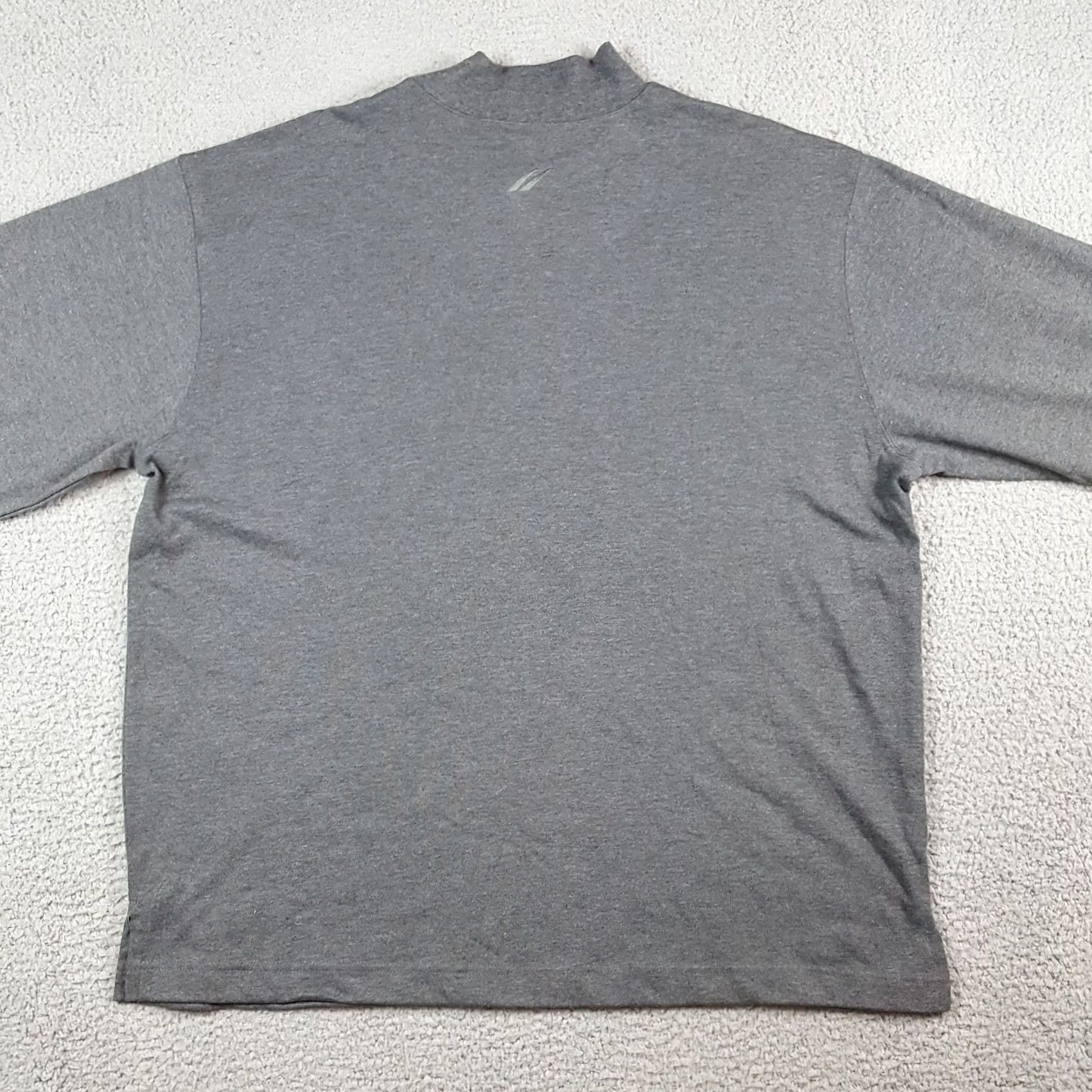 Vintage VINTAGE Glen Echo Gray Knit Mock Neck T-Shirt Men L Long Sleeve Casual Dress Golf Shirt Size 42R - 4 Thumbnail