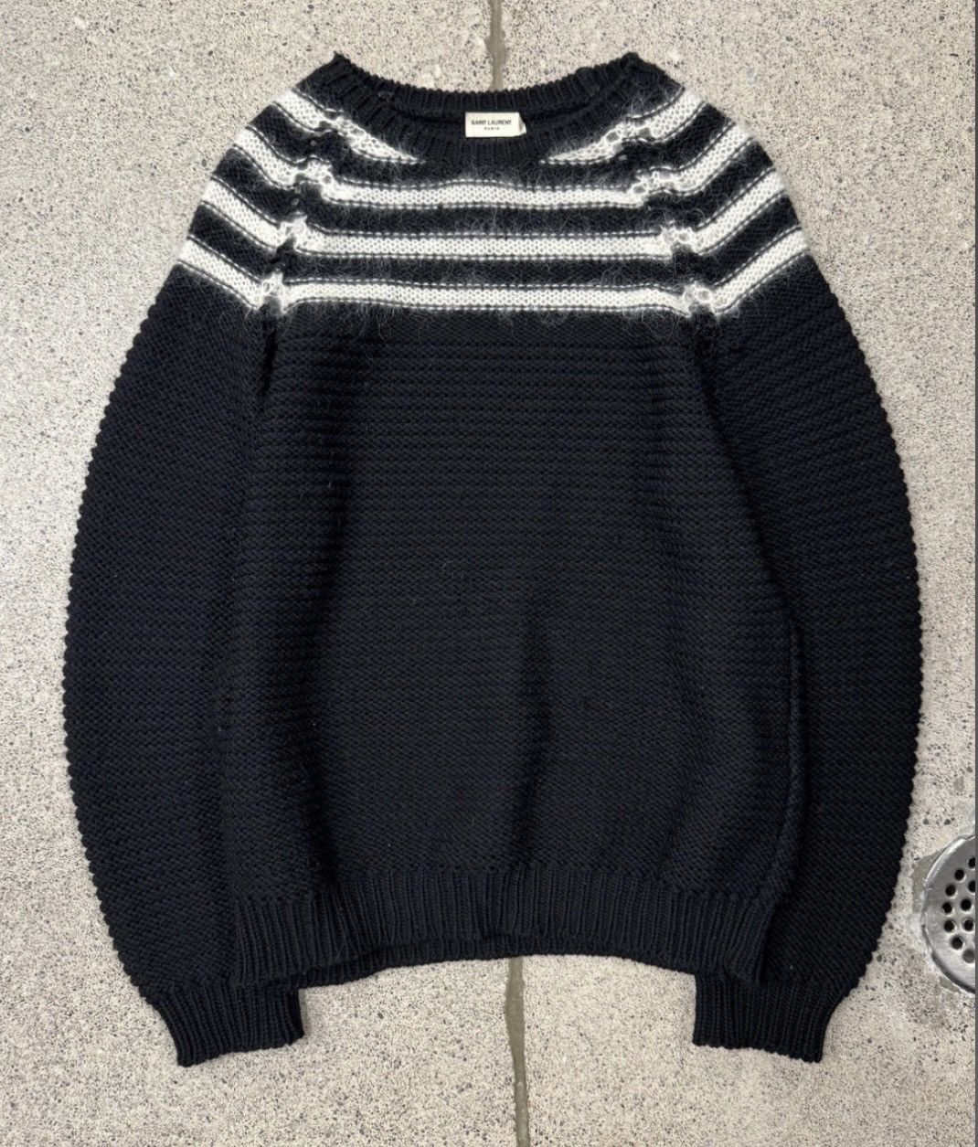 Saint Laurent Paris AW2015 Saint Laurent Striped Mohair Knit Sweater Size US XL / EU 56 / 4 - 1 Thumbnail