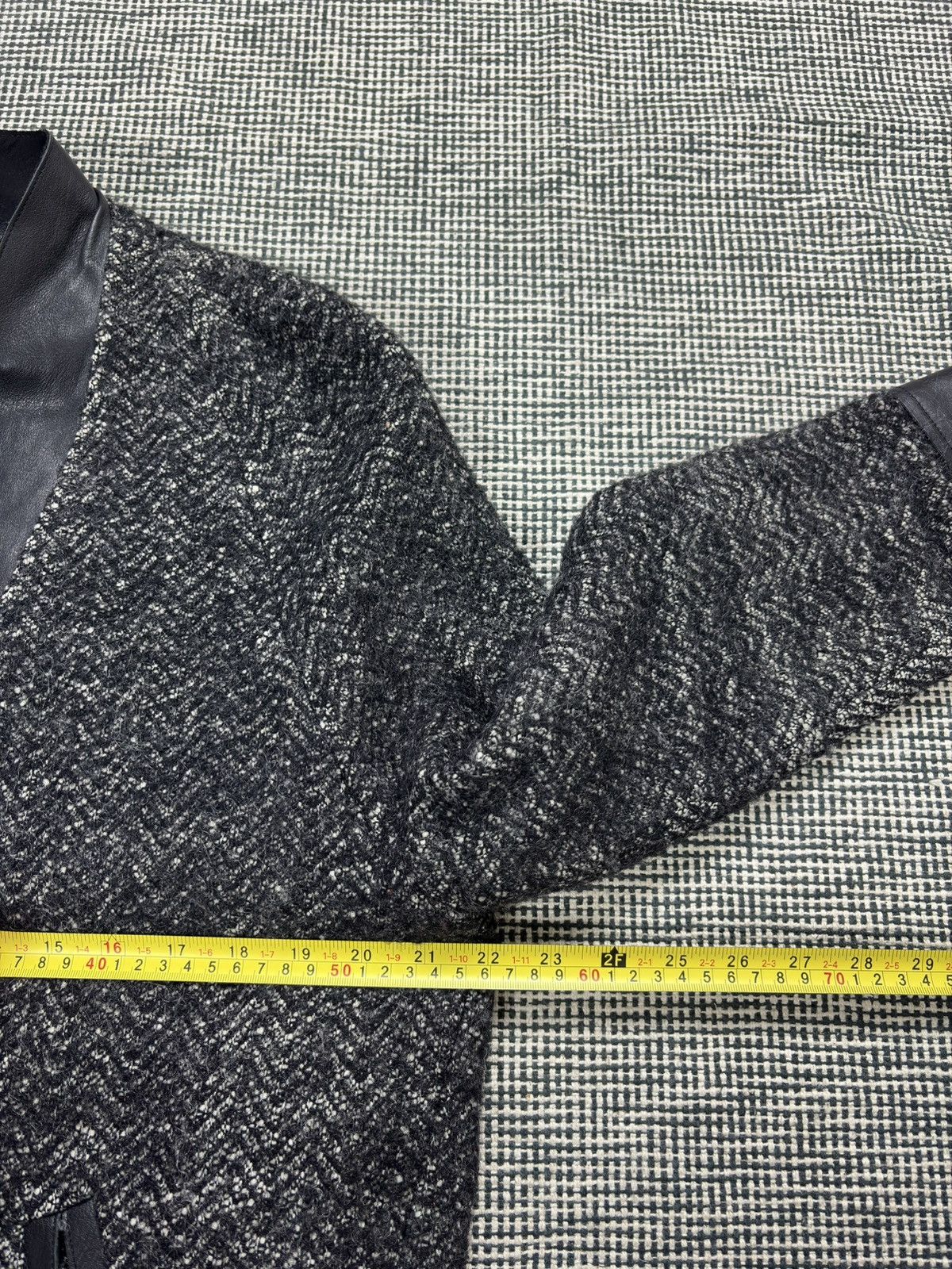 Maje Maje dick wool mohair leather long bomber jacket oversized Size XS / US 0-2 / IT 36-38 - 8 Thumbnail