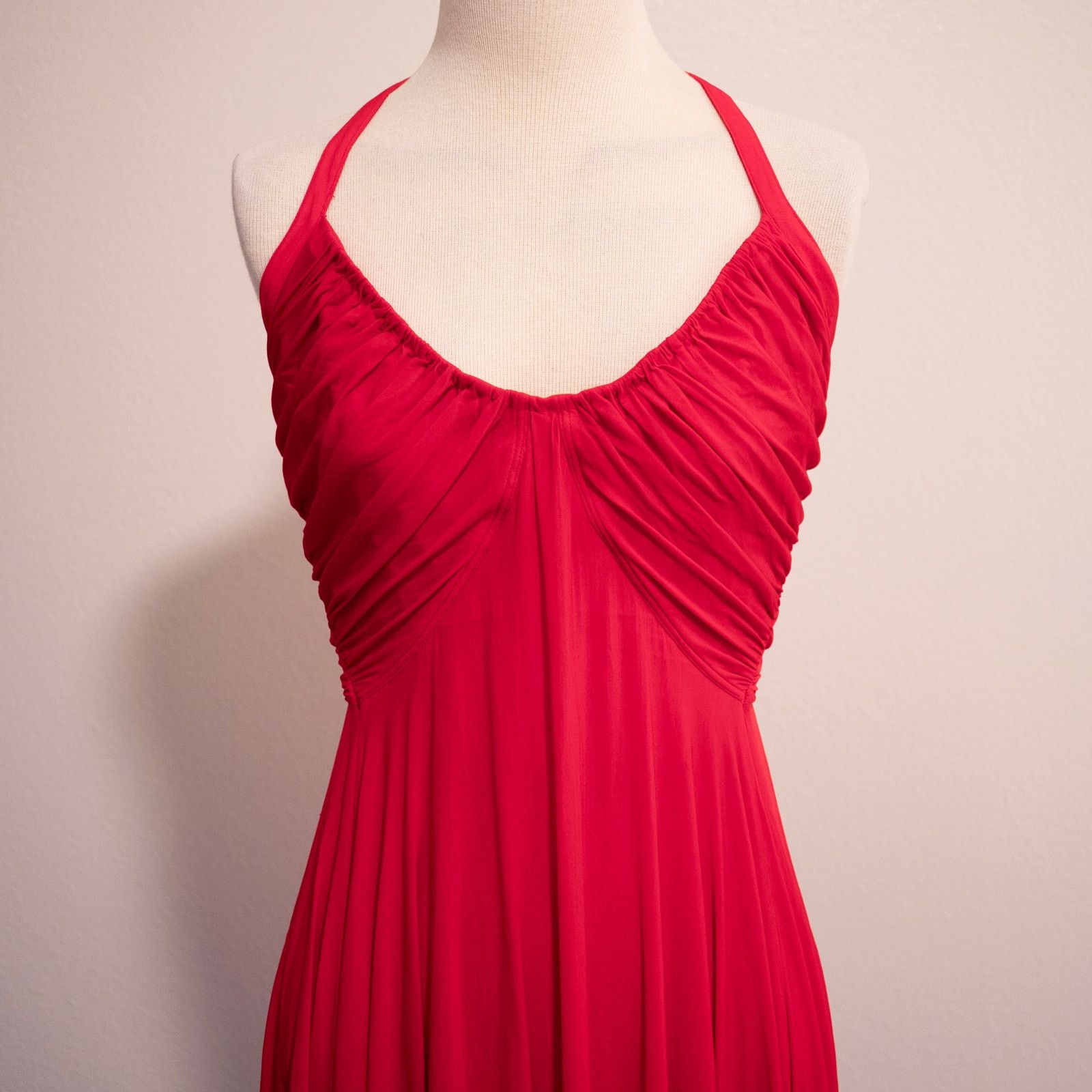 Donna Karan Donna Karan Collection Red Bubble Hem Midi Dress Size M / US 6-8 / IT 42-44 - 4 Thumbnail