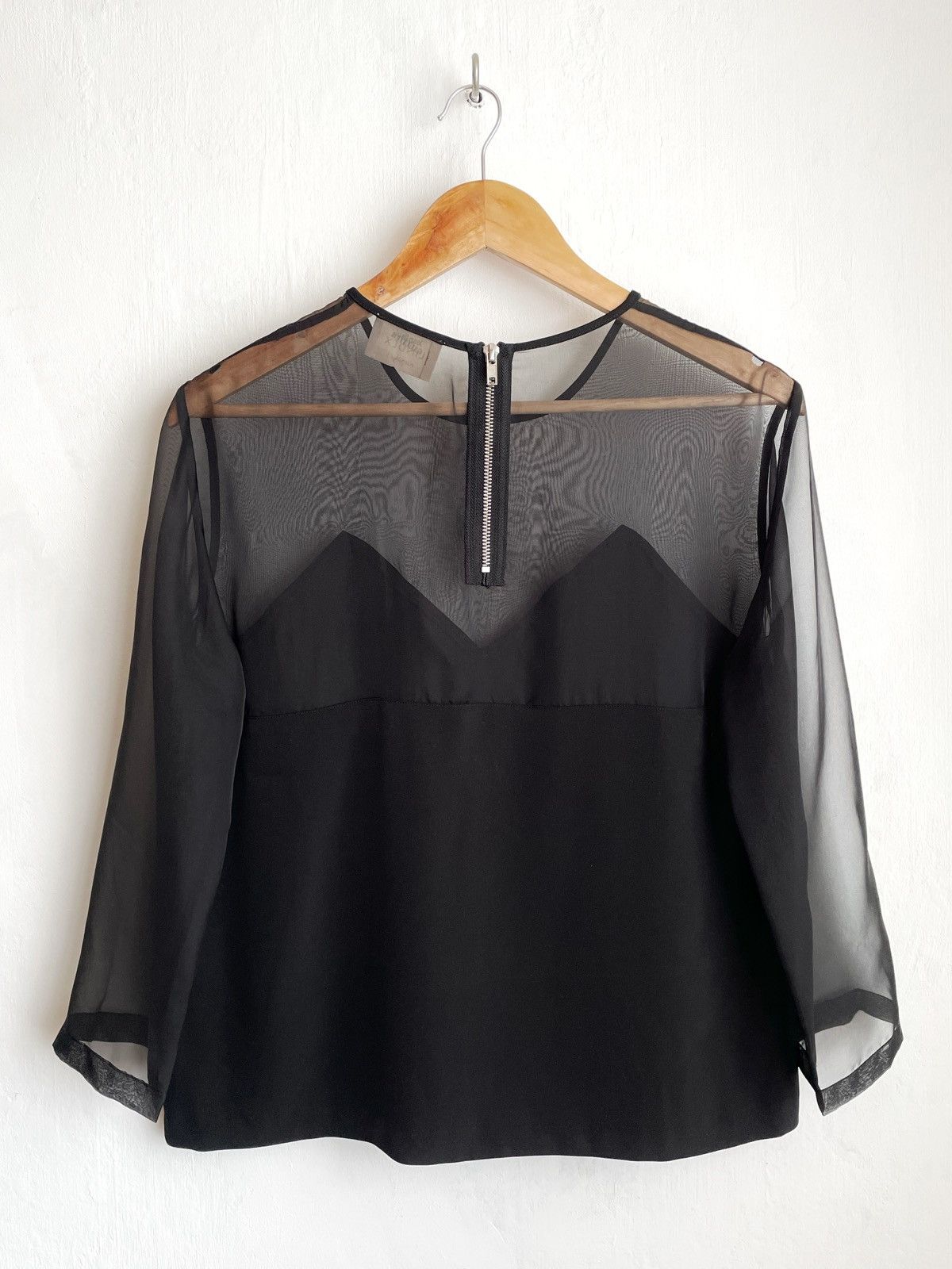 Jean Paul Gaultier Jean Paul Gaultier x Lindex Black Semi-Sheer Blouse – Size S Size S / US 4 / IT 40 - 6 Thumbnail
