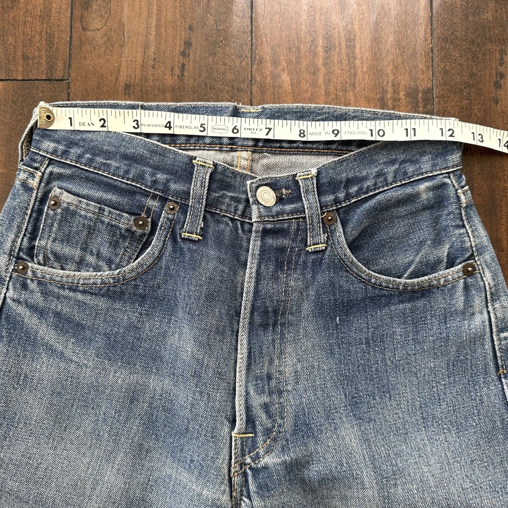 Levi's VINTAGE Levi's 501 XX Jeans Mens Denim 5-Pocket 1960s 60s Redline Capris 25x24 Blue Dark Wash Size US 26 / EU 42 - 4 Thumbnail