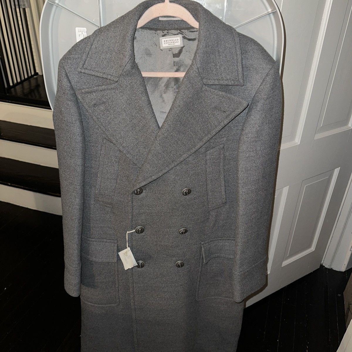 Brunello Cucinelli NWT-Brunello Cucinelli Gray Overcoat Button Closure Size 50 Size US L / EU 52-54 / 3 - 4 Thumbnail