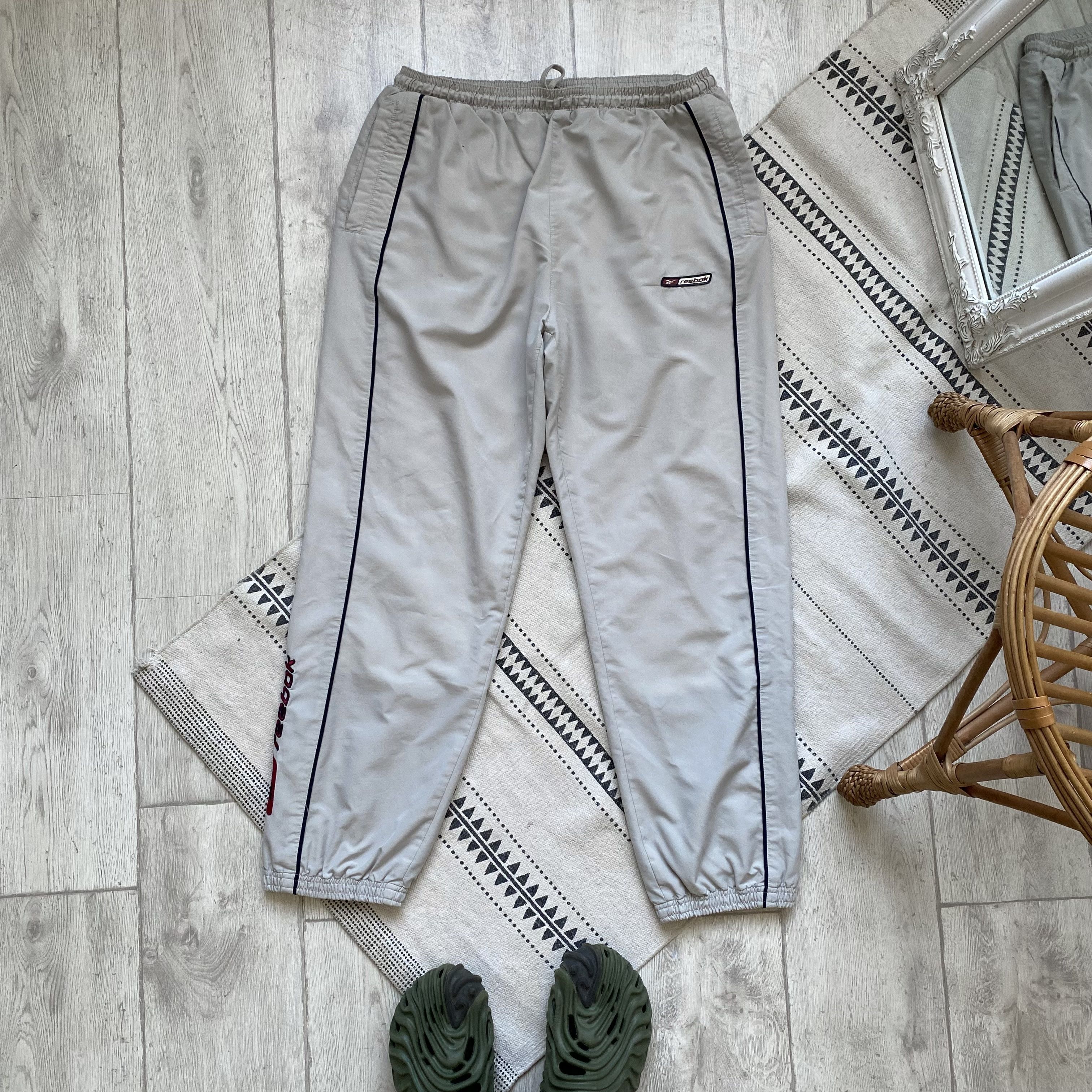 Reebok 🦣 Vintage 90s Reebok nylon track pants drill big logo Size US 32 / EU 48 - 11 Thumbnail