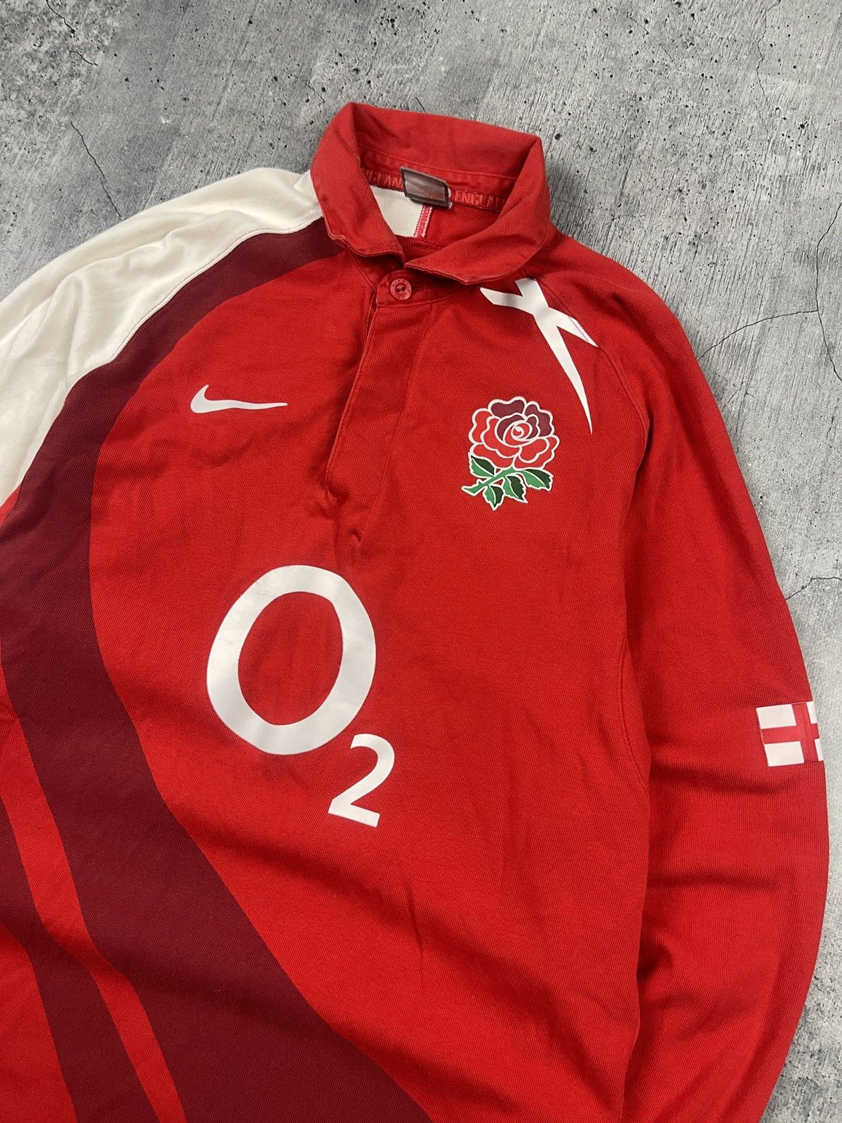 Nike × Vintage 🌹 NIKE O2 ENGLAND RUGBY LONGSLEEVE JERSEY FOOTBALL Y2K 90’s Size US L / EU 52-54 / 3 - 2 Thumbnail