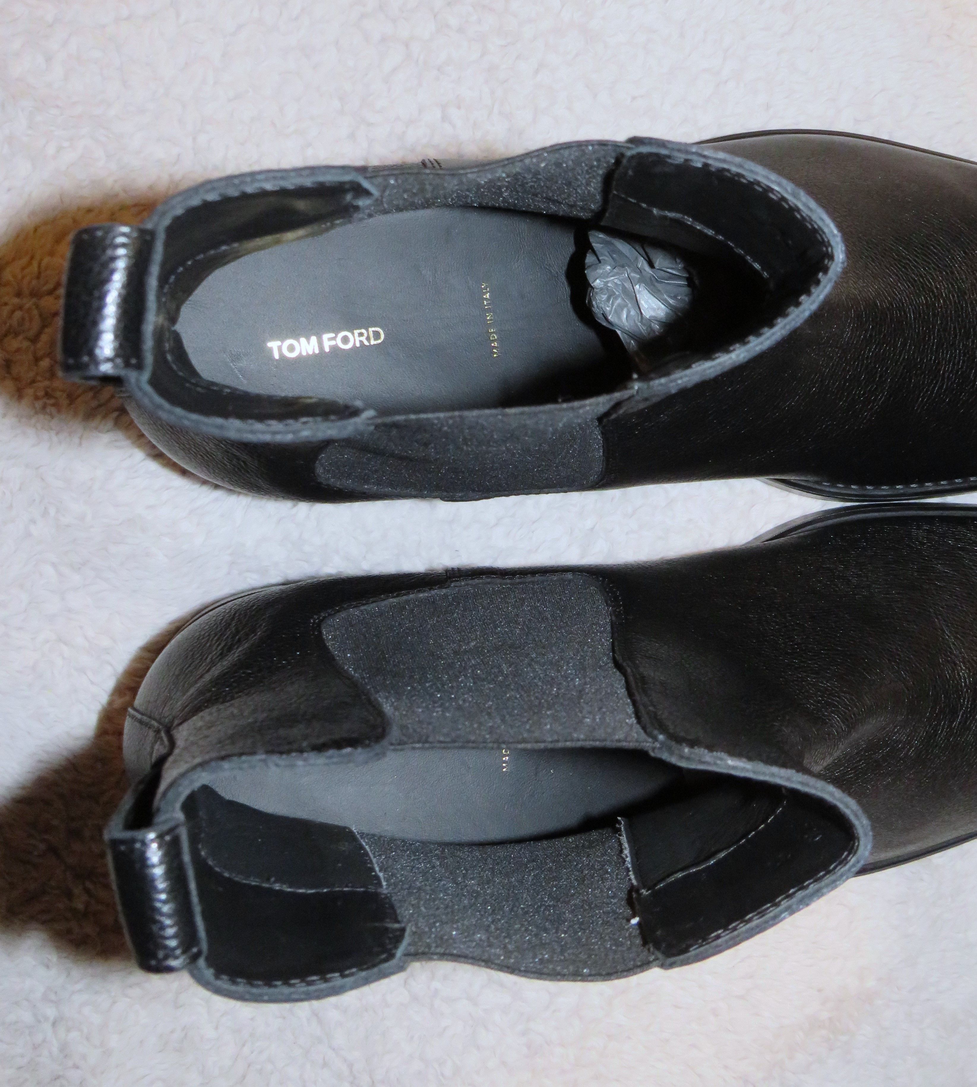 Tom Ford Robert Black Grain Leather Plain Toe Chelsea Boot 11 Size US 11 / EU 44 - 11 Thumbnail